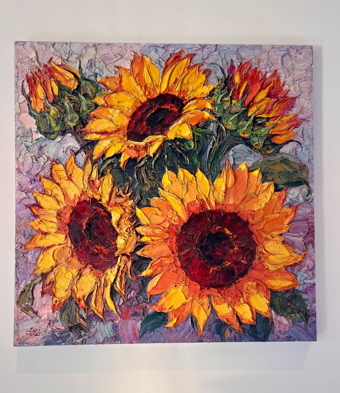 Sunflowers — Lana Okiro Oil On Canvass 100cm X 100cm photo furniture