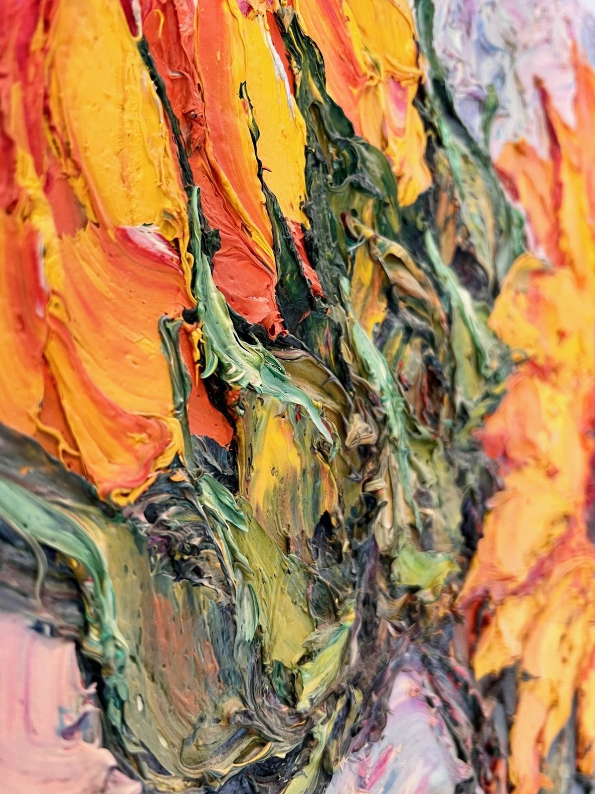 photo furniture Sunflowers — Lana Okiro Oil On Canvass 100cm X 100cm