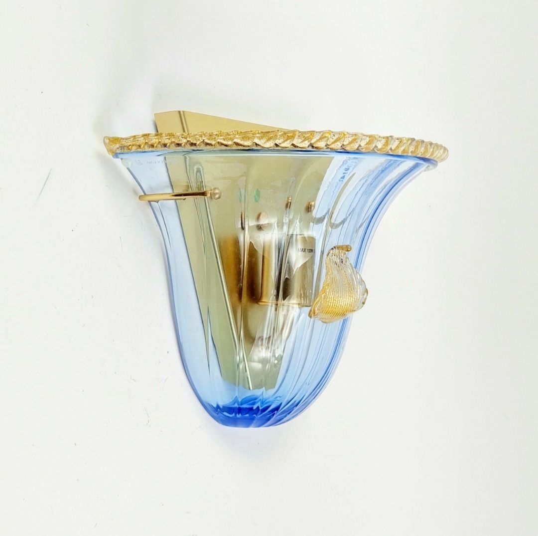 Pair Of La Murrina Murano Art Glass Wall Lamps, Murano, Italy, 1980s/1990s photo for sale
