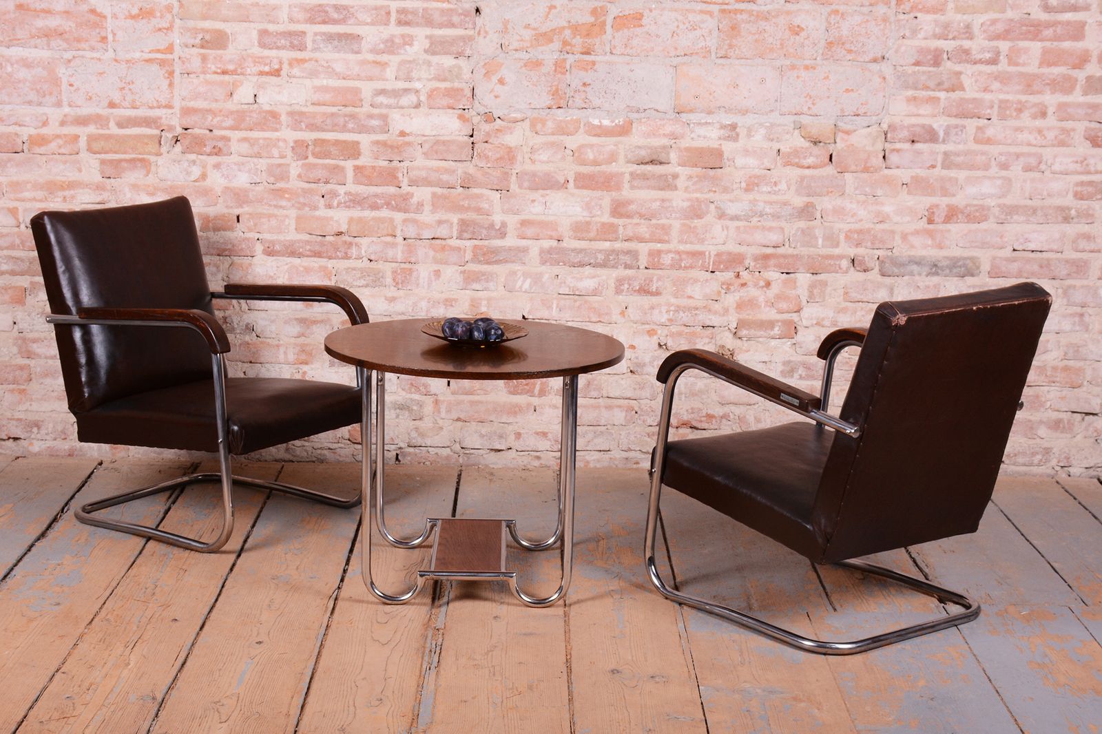 photo vintage Pair Of Restored Bauhaus Armchairs, By A. Lorenz For Mücke Melder, Czech, 1930s