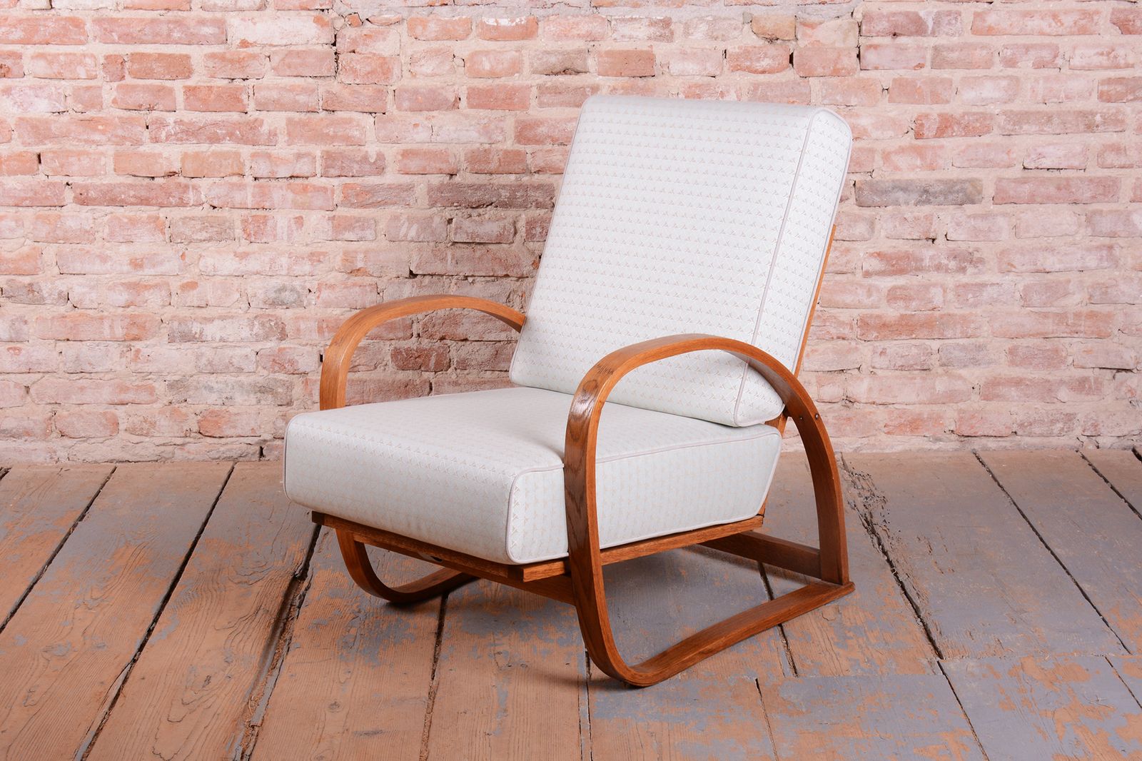 Restored Art Deco Adjustable Armchair, By J. Halabala, Up Závody, Czech. 1930s photo for sale