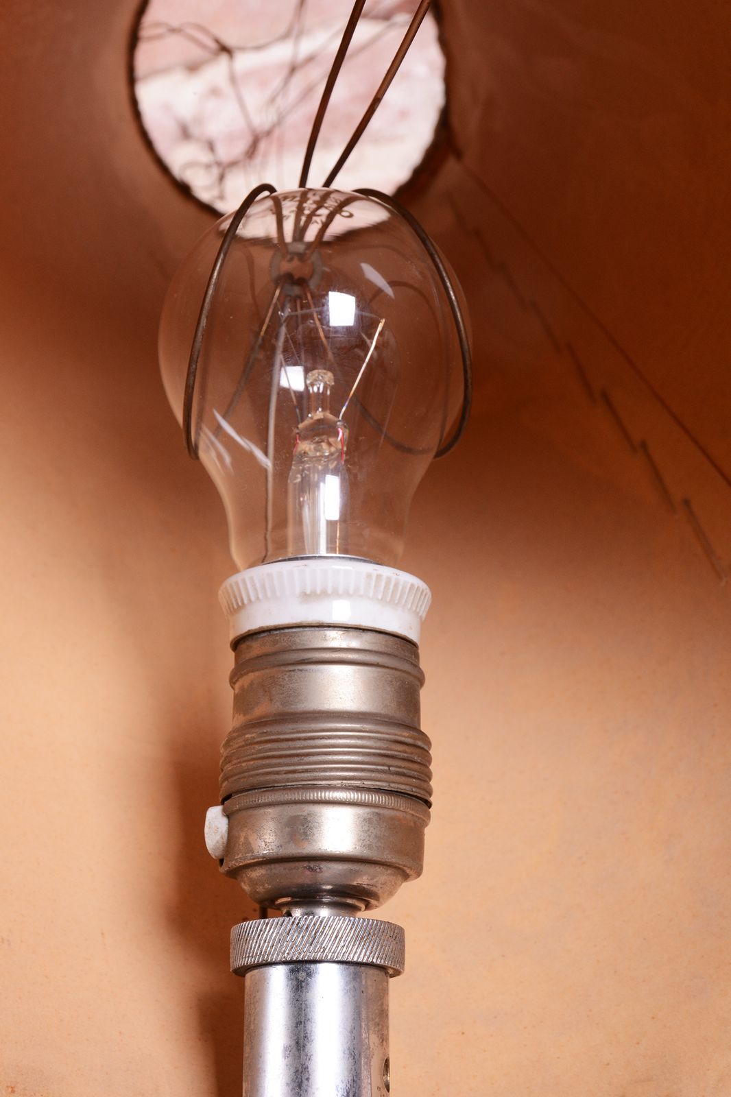 photo for sale Original Bauhaus Floor Lamp, Tubular Chrome Plated Steel, Czech, 1940s