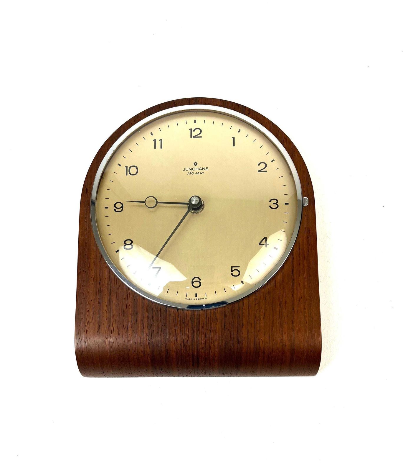 Very Rare Mid Century Teak Wall Clock By Junghans Ato Mat Limited Edition Germany 1960