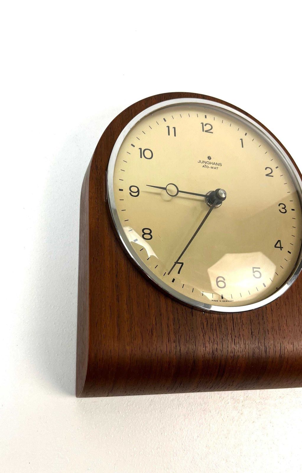 Very Rare Mid Century Teak Wall Clock By Junghans Ato Mat Limited Edition Germany 1960 photo 580.0