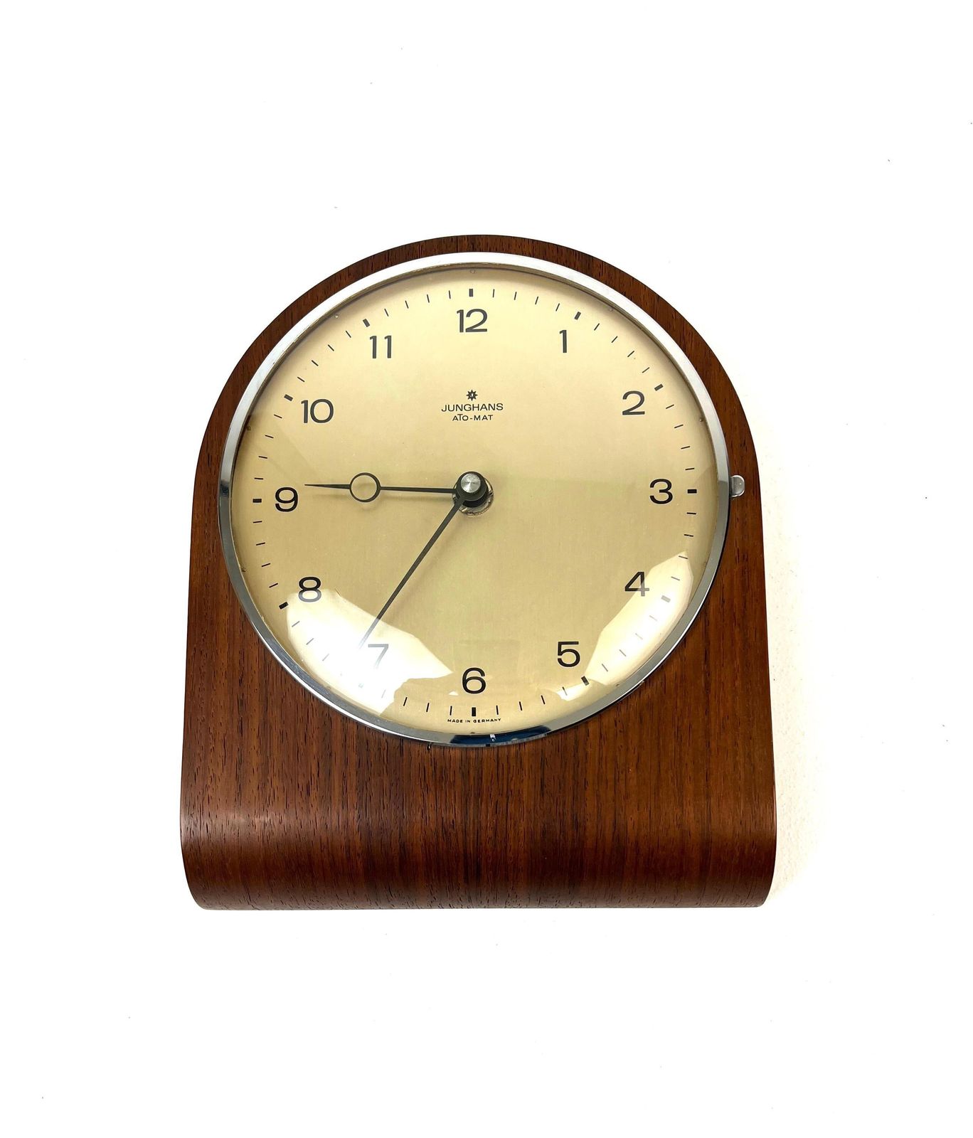 Home Decor Very Rare Mid Century Teak Wall Clock By Junghans Ato Mat Limited Edition Germany 1960 photo