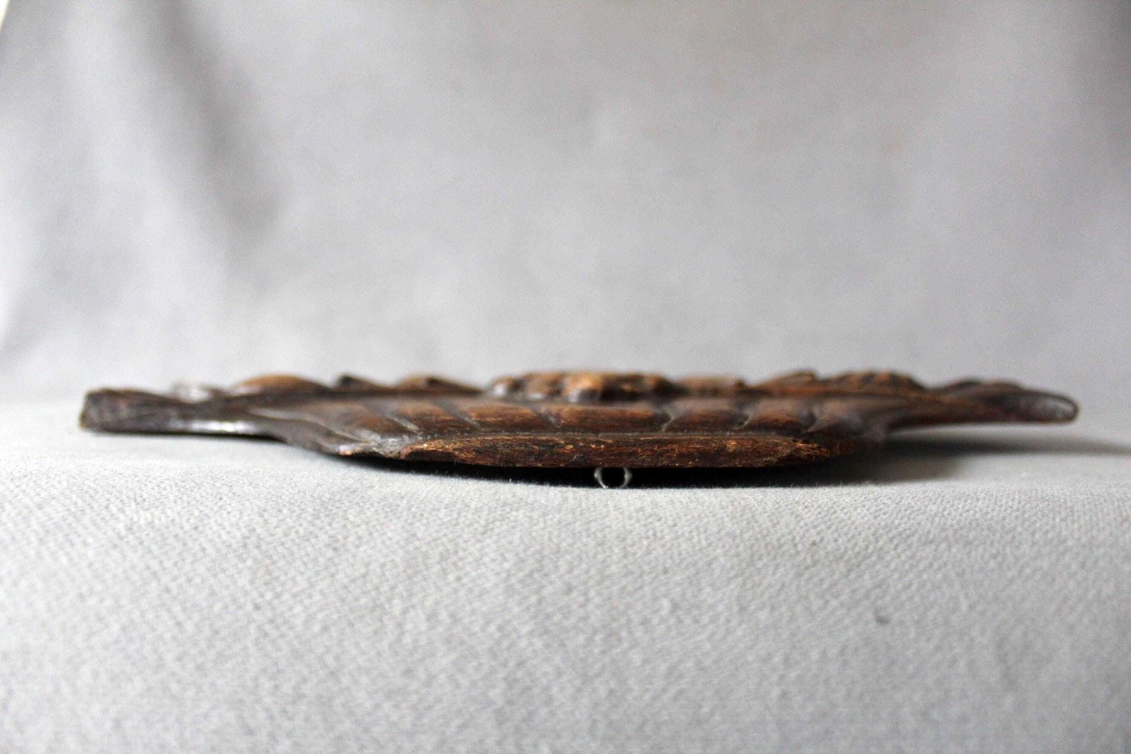 photo furniture Antique French Hand Carved Wood Ornament, Wood Fruits In Basket, Ornament, Embellishments, Hanging Fruit Wall Sculpture