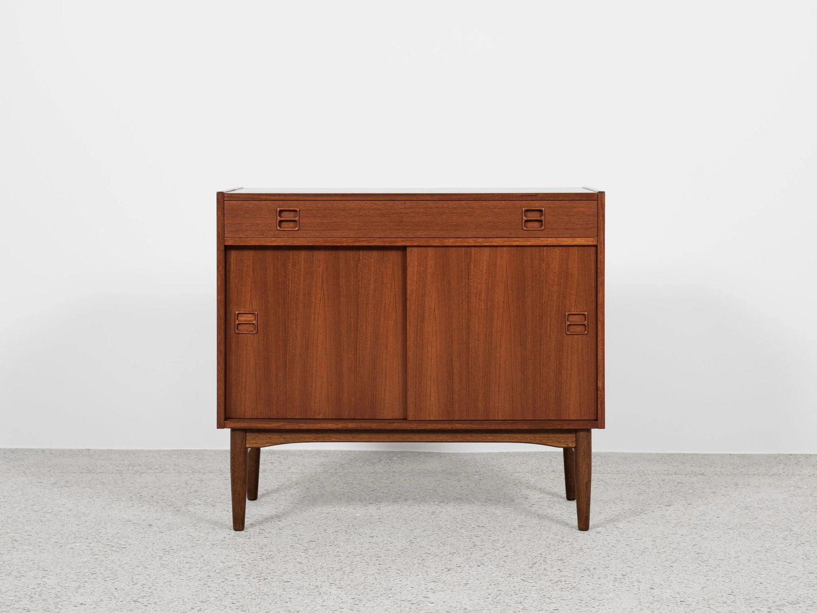 Midcentury Danish Cabinet In Teak With 1 Drawer And 2 Sliding Doors 1960s