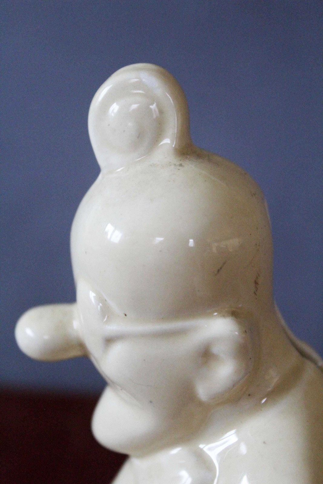 photo vinterior Antiek Frans Spaarpotje Om Te Breken, Ca. Jaren 1930, Professeur Nimbus, Digoin Sarreguemines, Genummerd, Verzamelobject, Crèmekleur, Opera Mundi Dex