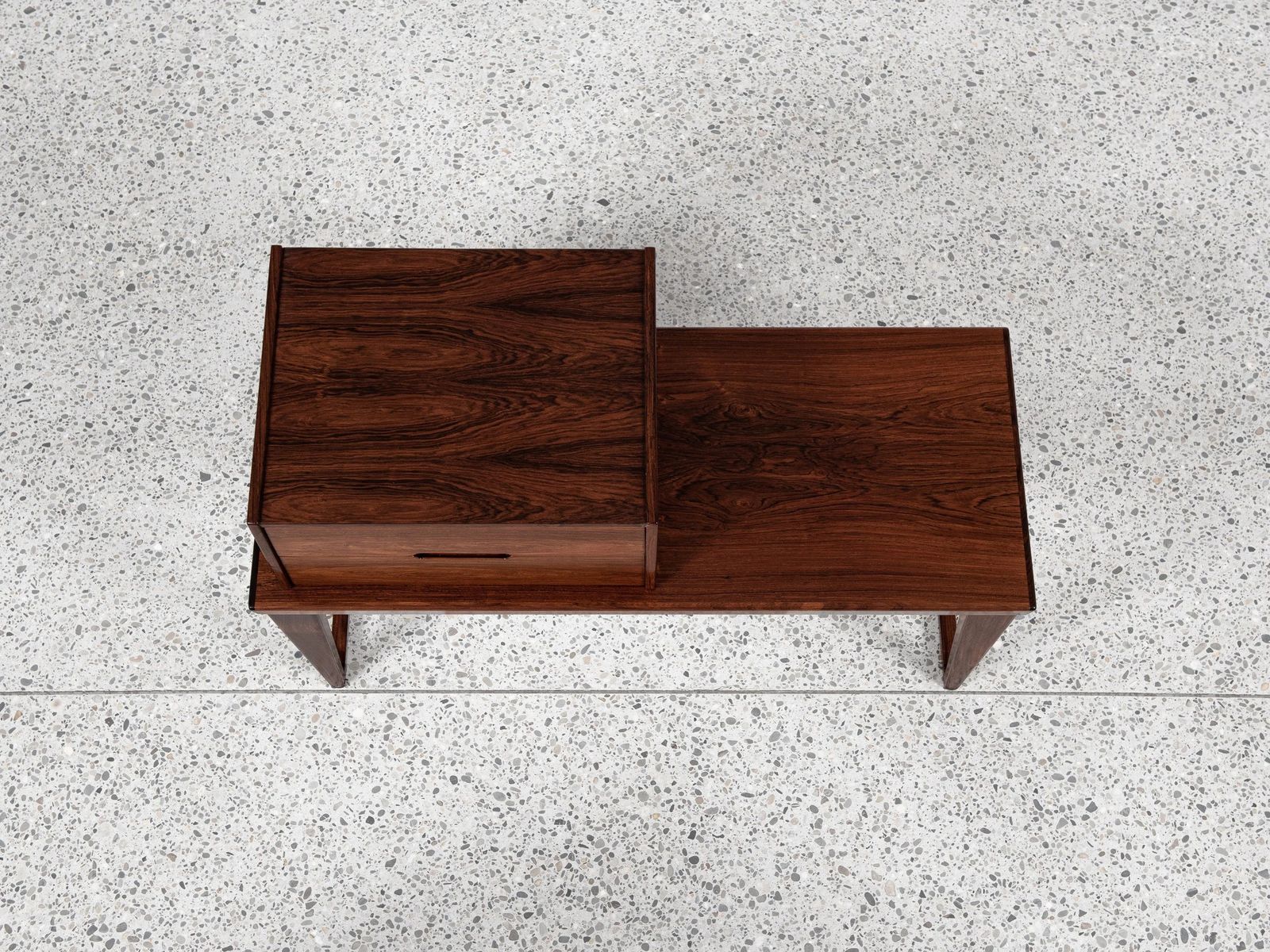 Midcentury Danish Set Of Mirror, Bench And Container In Rosewood By Aksel Kjersgaard 1960s photo 4230.0