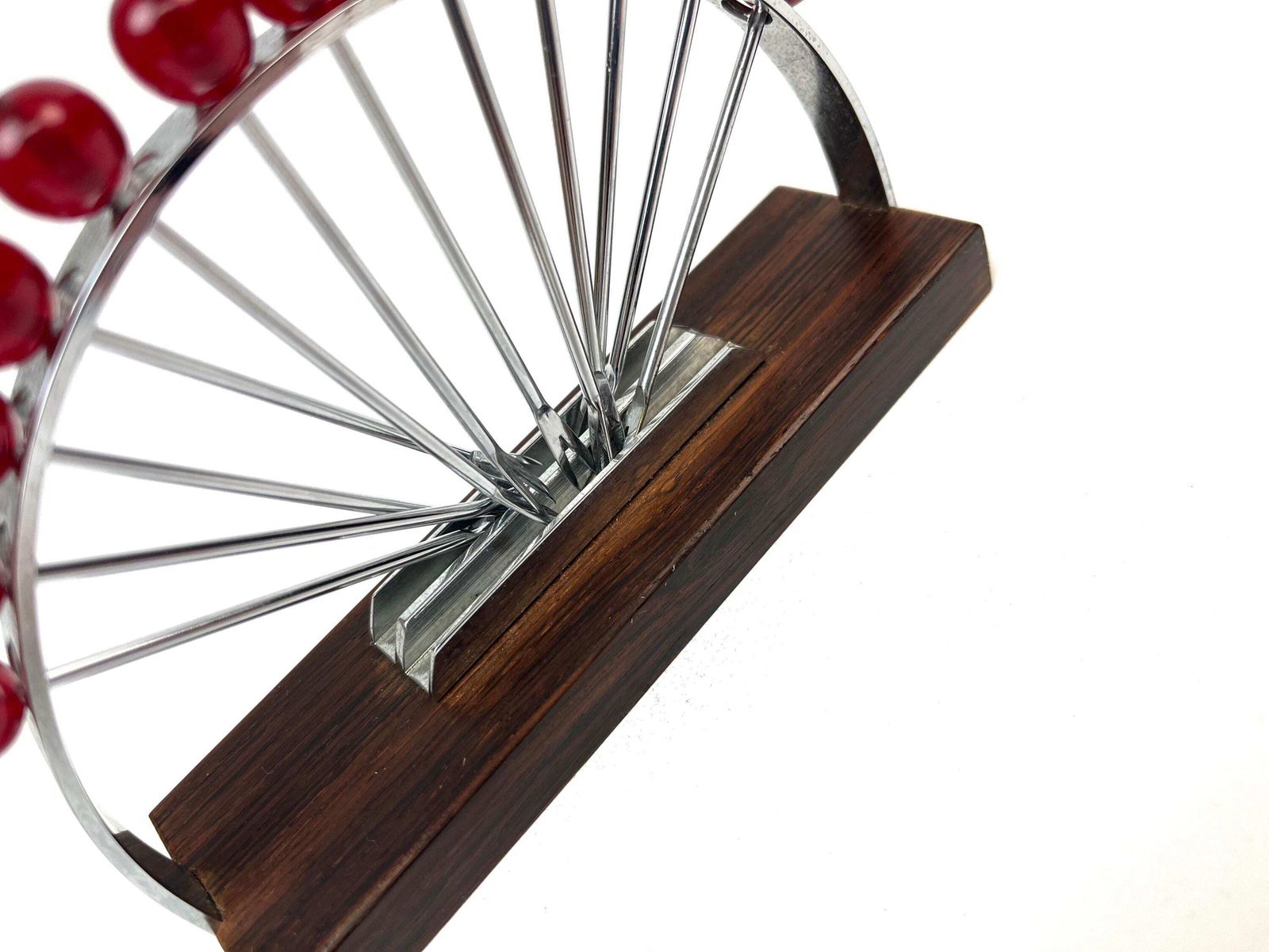 Rare Art Deco Bauhaus Rosewood Chrome & Bakelite Cocktail Picks Home Bar photo vinterior