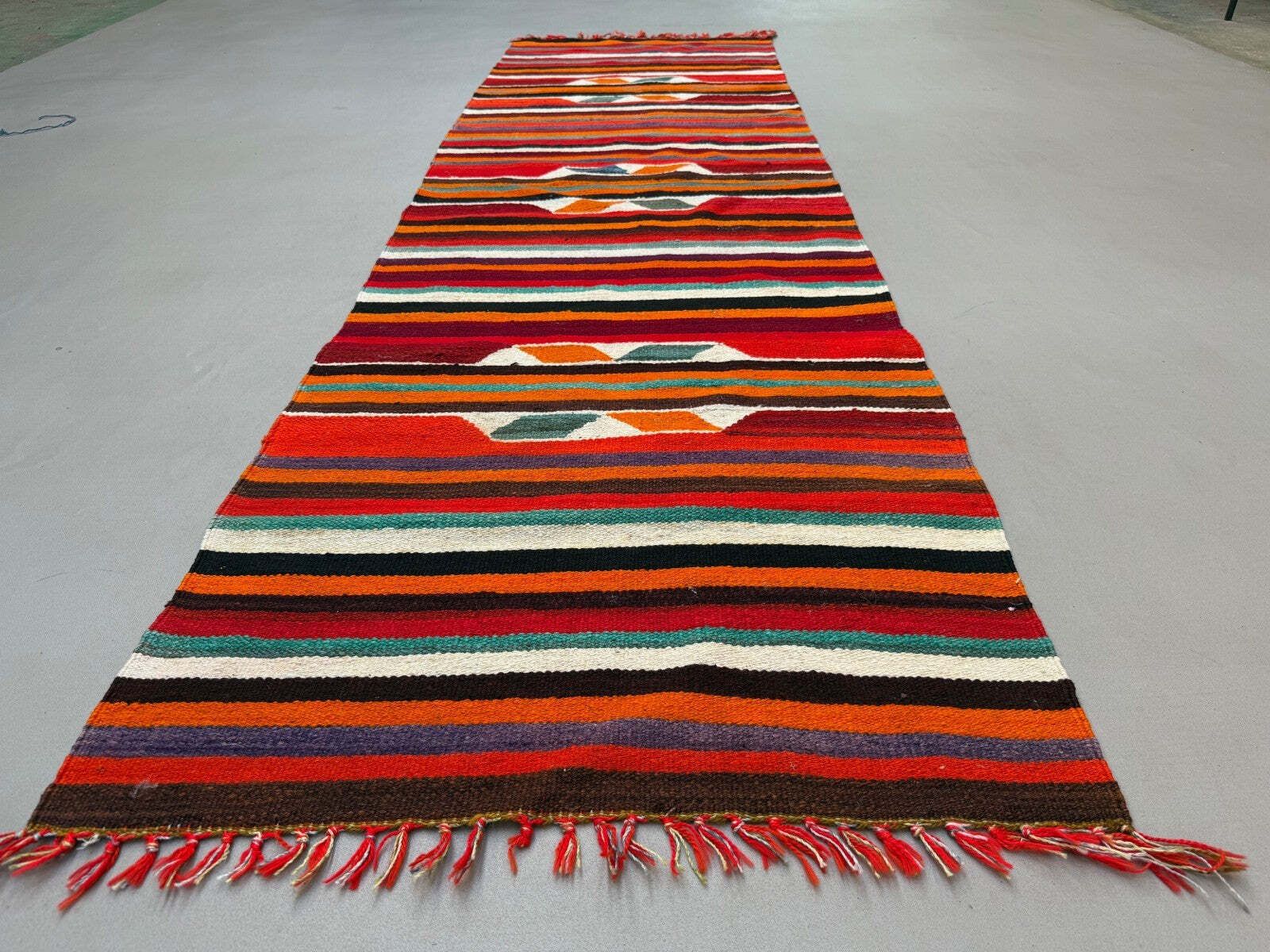 Turkish Kilim Runner 310x91 Cm, Vintage Kelim Rug, Long And Narrow 2513 photo Textiles
