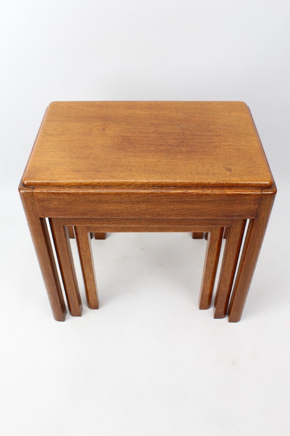 Small Art Deco Nest Of 3 Oak Tables photo 395.0