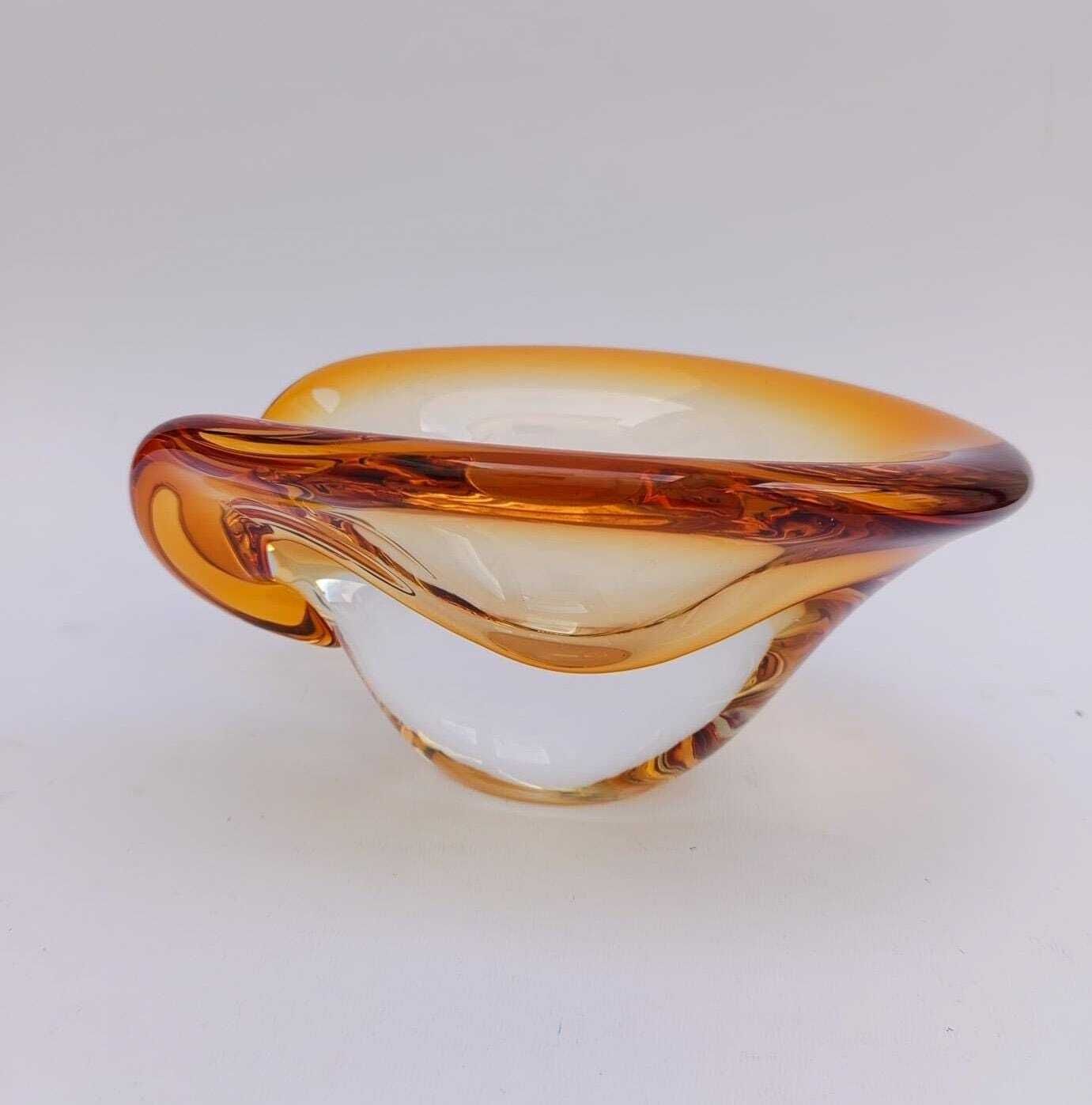 Stunning Murano Glass Cup In The Shape Of An Amber Shell, Seguso Venini Poli Era photo Home Decor
