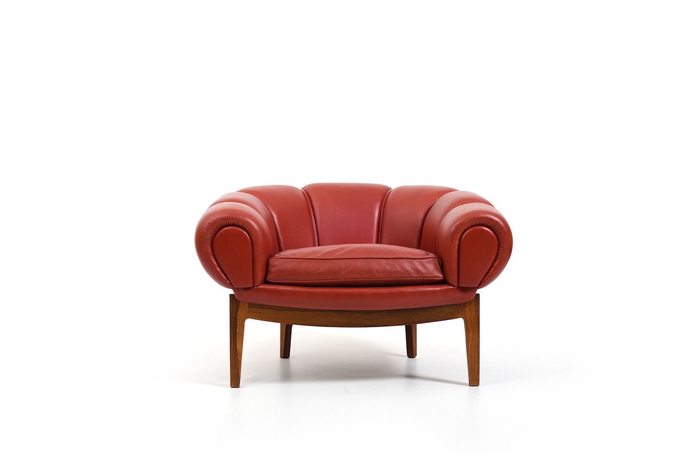 Original And Rare Danish „Croissant“ Easychair By Illum Wikkelsø 1950s