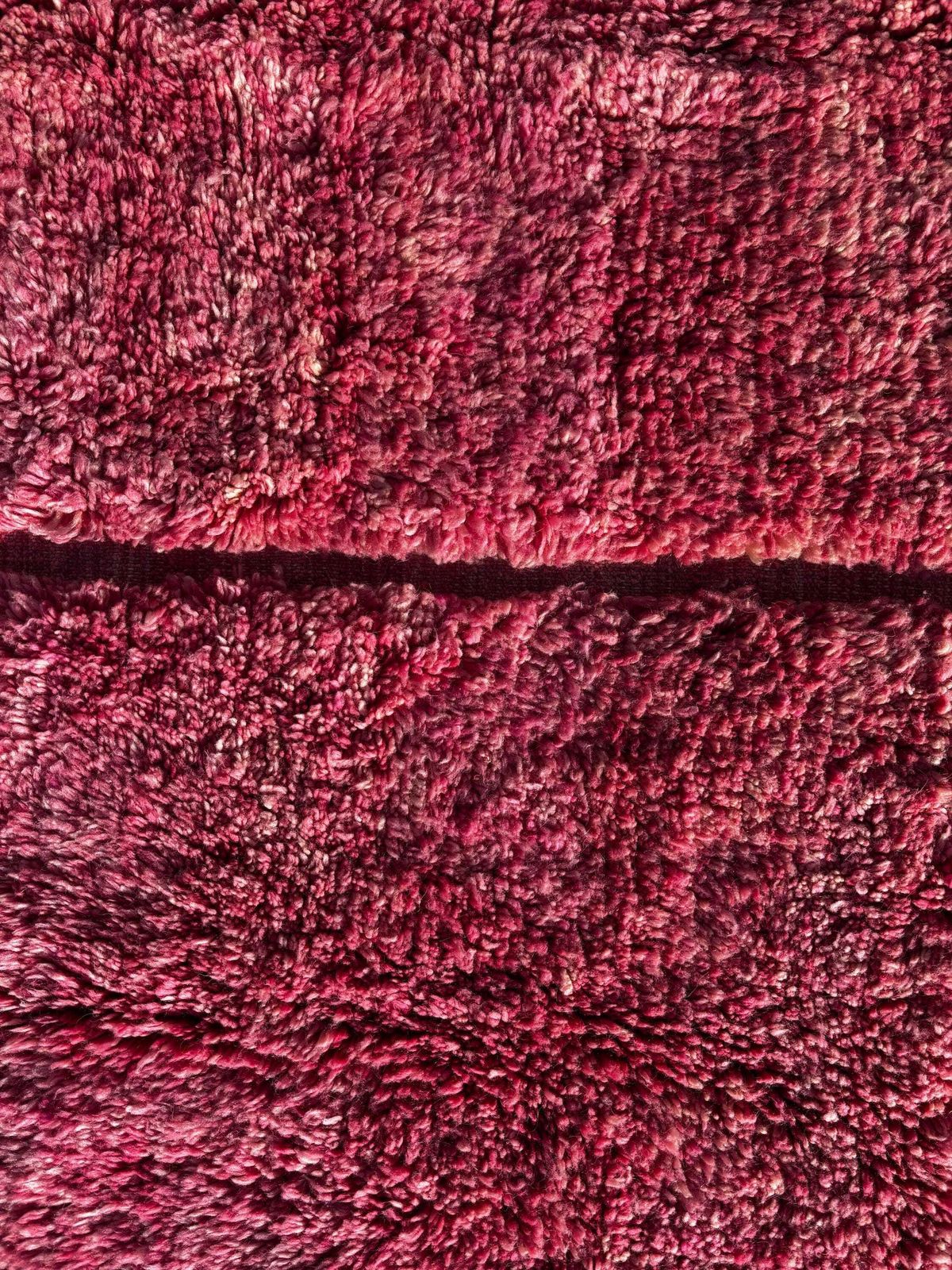 photo vinterior Moroccan Checkered Pink Wool Rug 230x250 Cm   Wool Beni Rug, Handmade Shaggy Rug, High Quality Wool Pink Rug   Boho Chic Rug