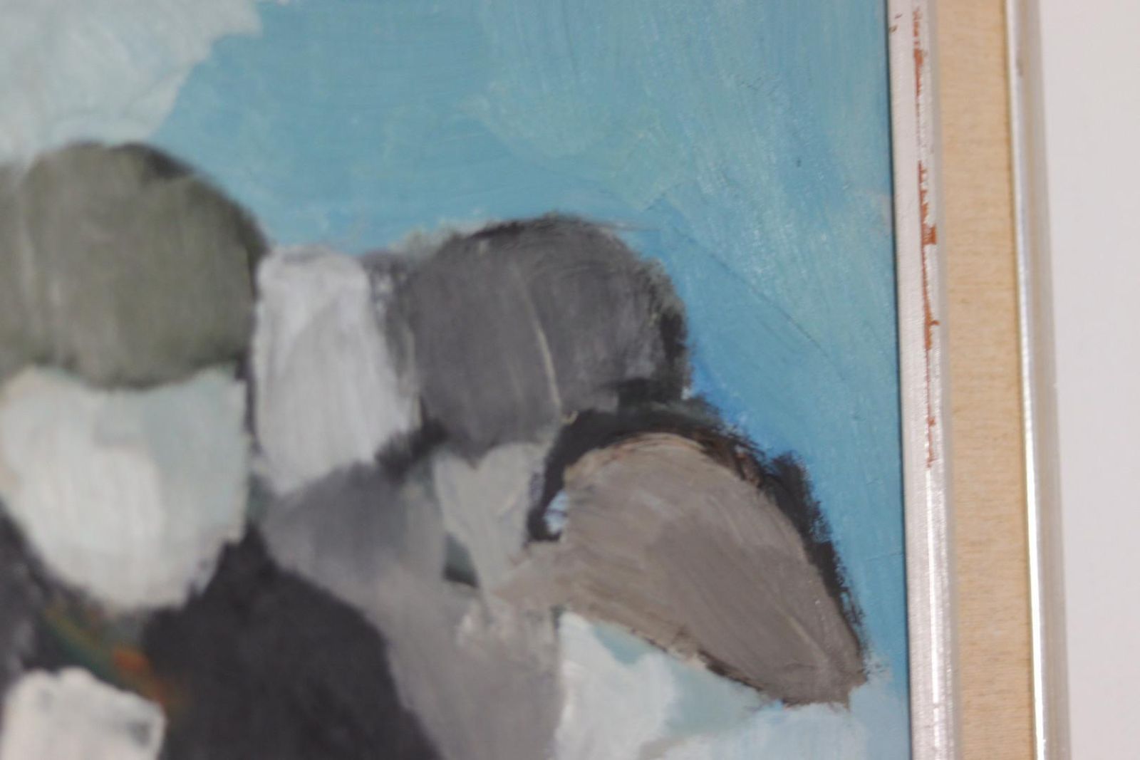 photo vinterior Original Mid Century Swedish Oil On Panel – Abstract By Stig Wernheden – Vintage & Framed – 74 × 54.5 Cm (29.1" × 21.5")
