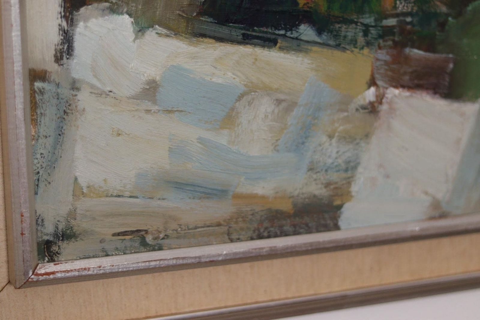 photo vintage Original Mid Century Swedish Oil On Panel – Abstract By Stig Wernheden – Vintage & Framed – 74 × 54.5 Cm (29.1" × 21.5")