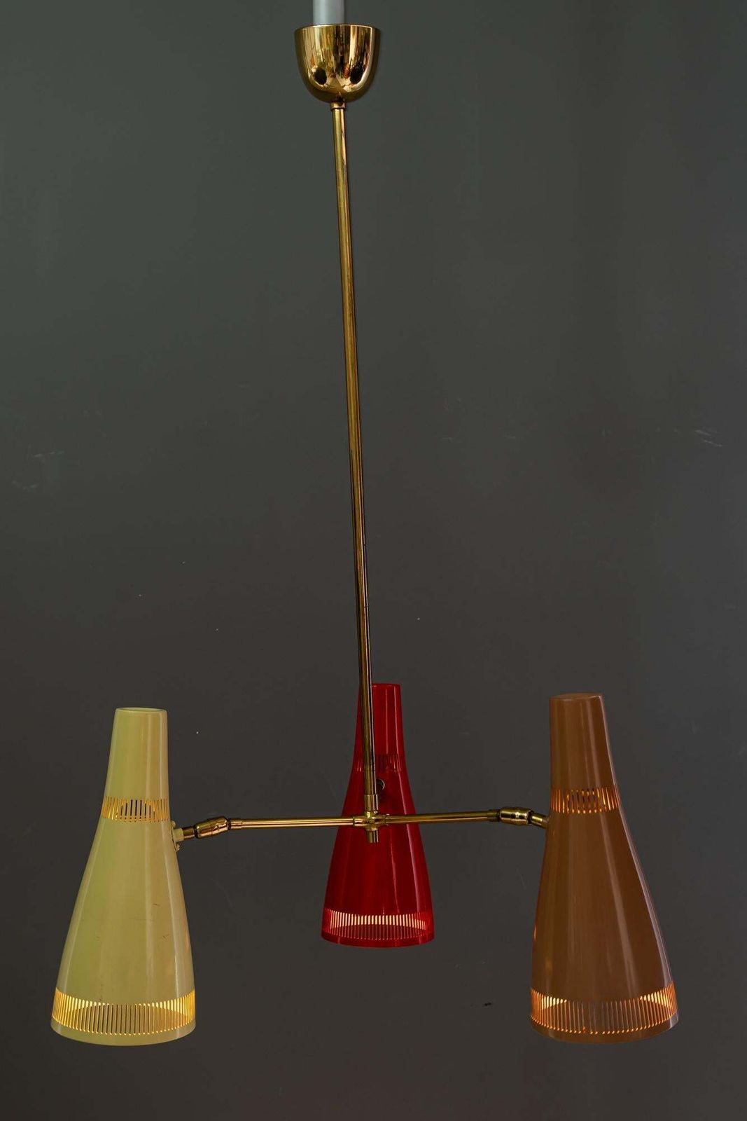 1601.0 Rupert Nikoll Chandelier With Swiveling Shades Vienna Around 1960s photo