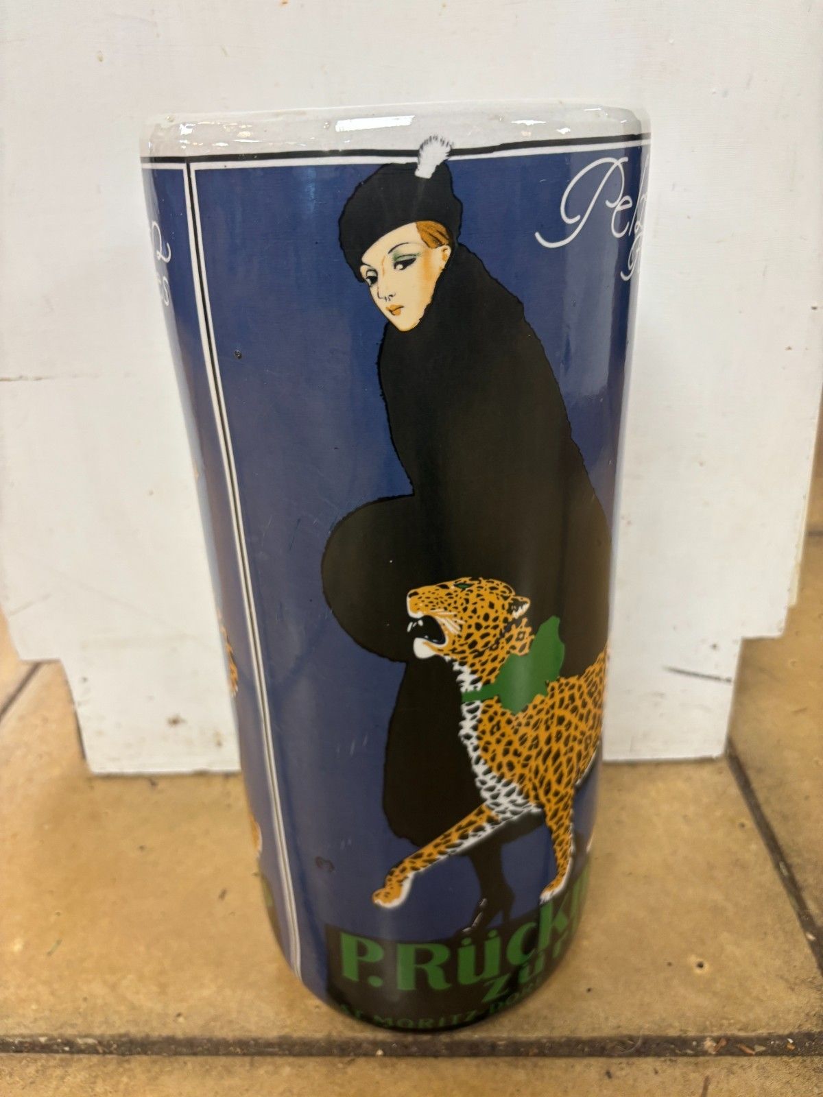P.Ruckmar & Co Zurich Davos Leopard/ Fashion Lady Umbrella/ Stick Pot photo 295.0