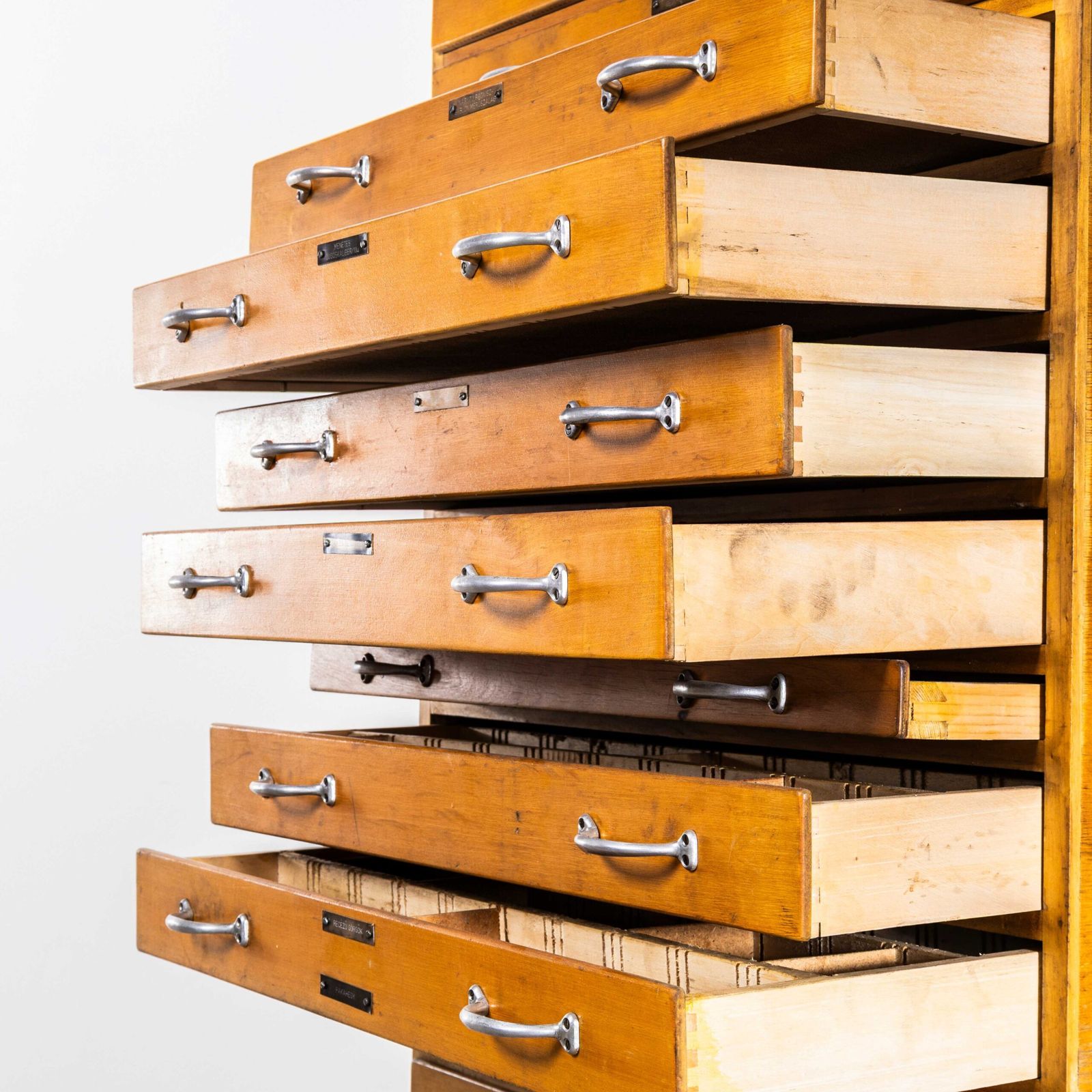 Furniture 1950’s Tall Multidrawer Engineers Cabinet – Fifteen Drawer photo
