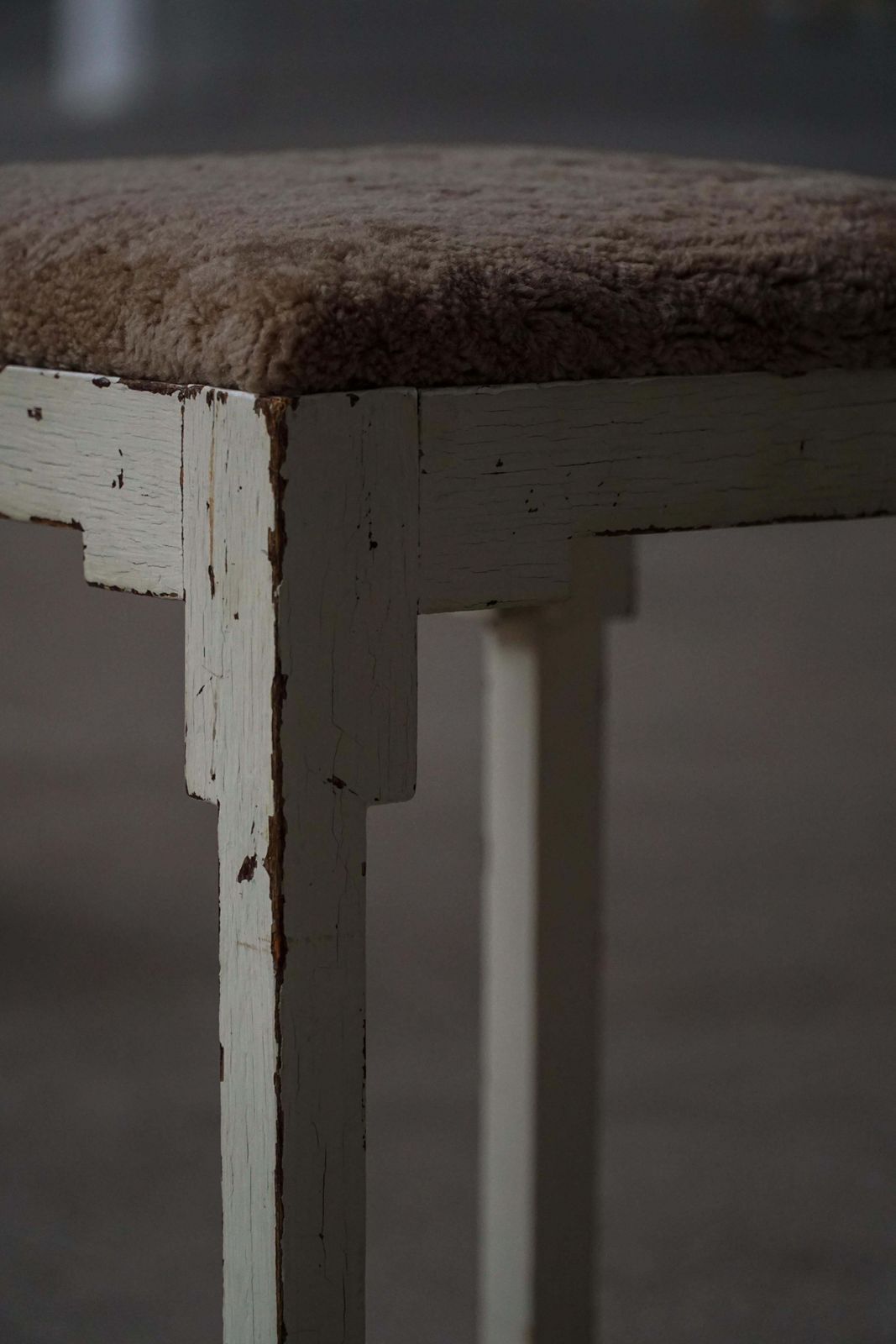 A Pair Of Antique Danish Stools, Lambswool Seats, Late 19th Century photo 1731.0