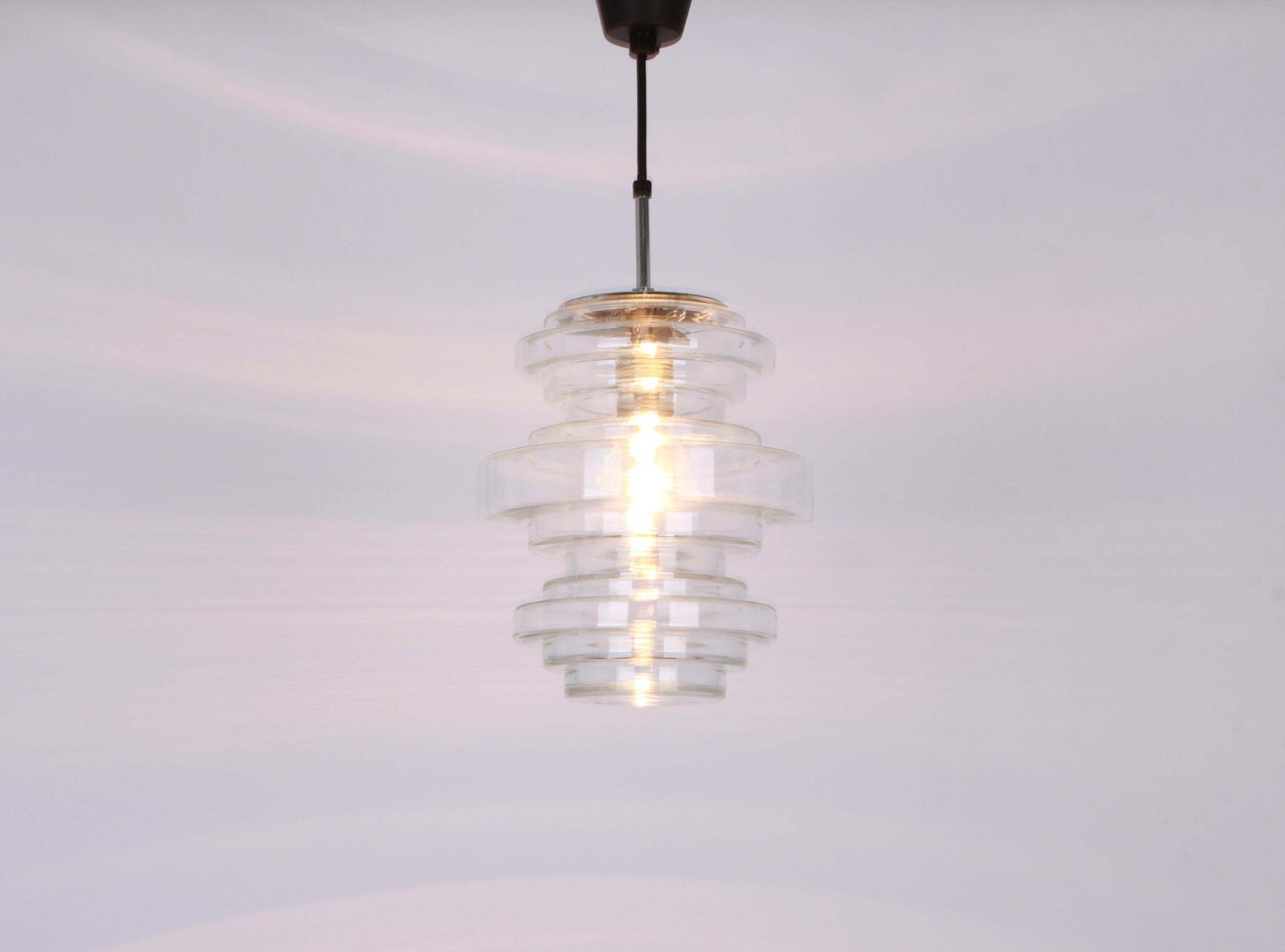 photo buy 1 Of 2 Rare Limburg Clear Glass Pendant Lamps, Germany, 1970s