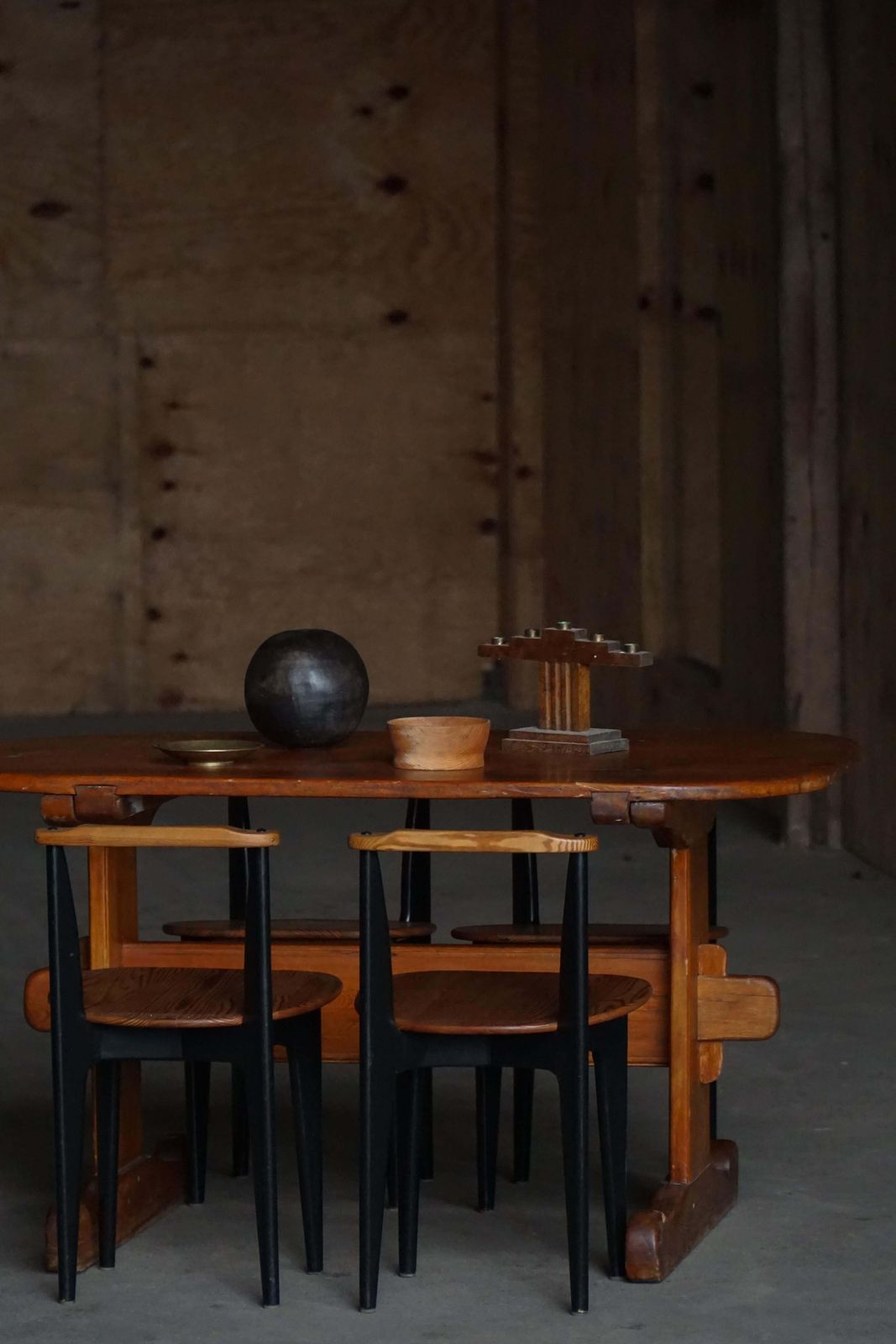 Primitive Swedish Oval Dining Table In Pine, Early 20th Century photo buy