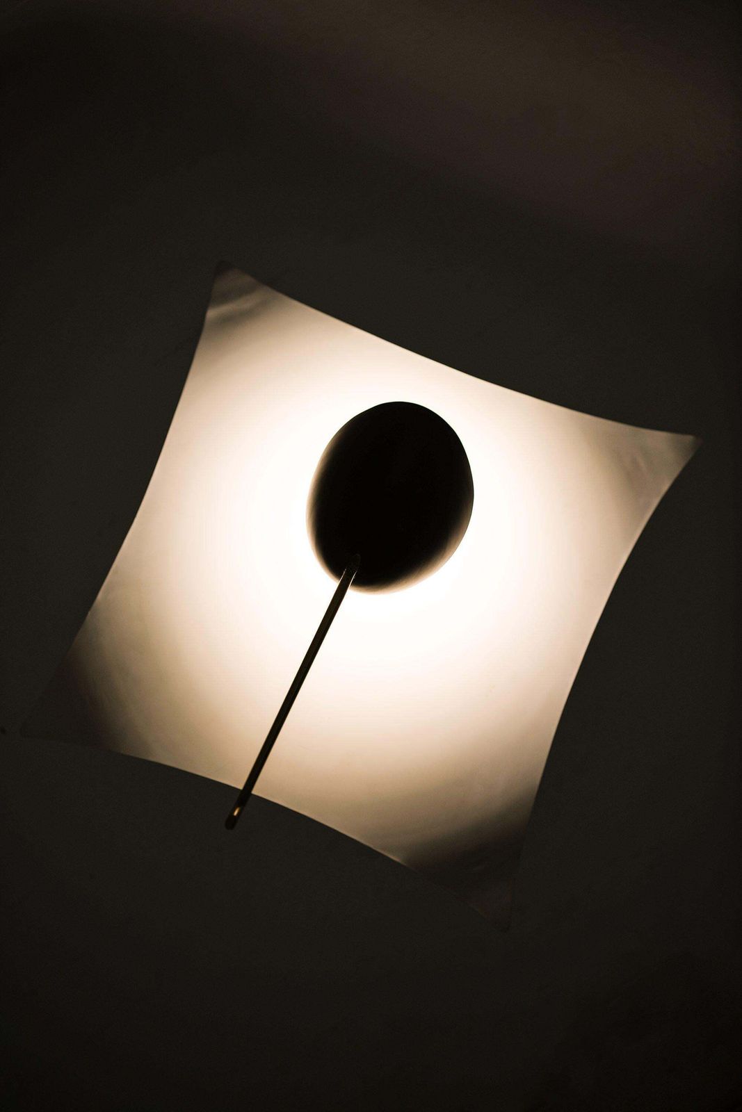 photo furniture Ceiling Lamp In Lacquered Metal, Nylon Threads And Brass By Angelo Lelii, 1950's