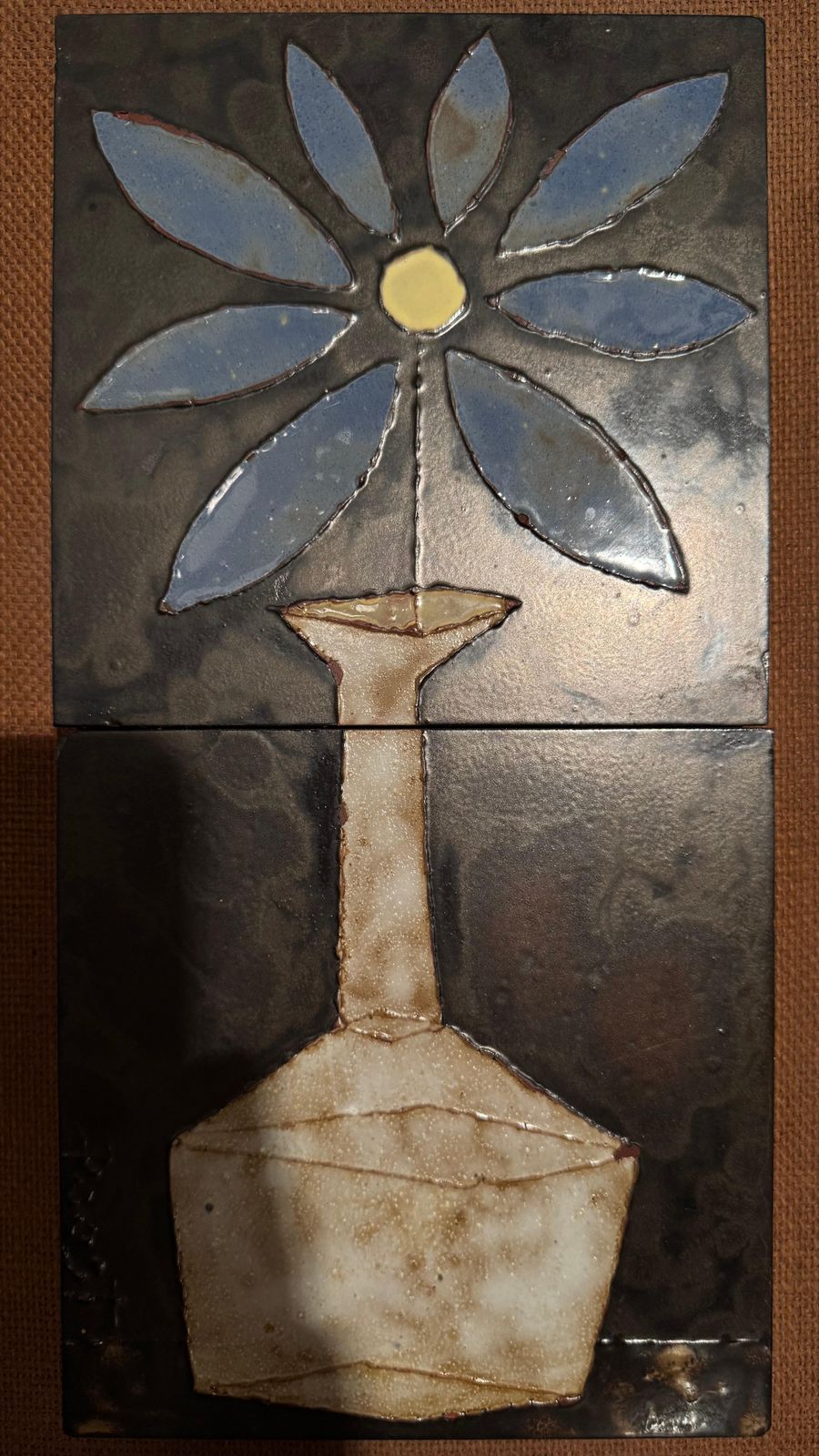 Wall Mounted Tiles Decorative Vase With Flower, Poost, Belgium Artist photo 474.0