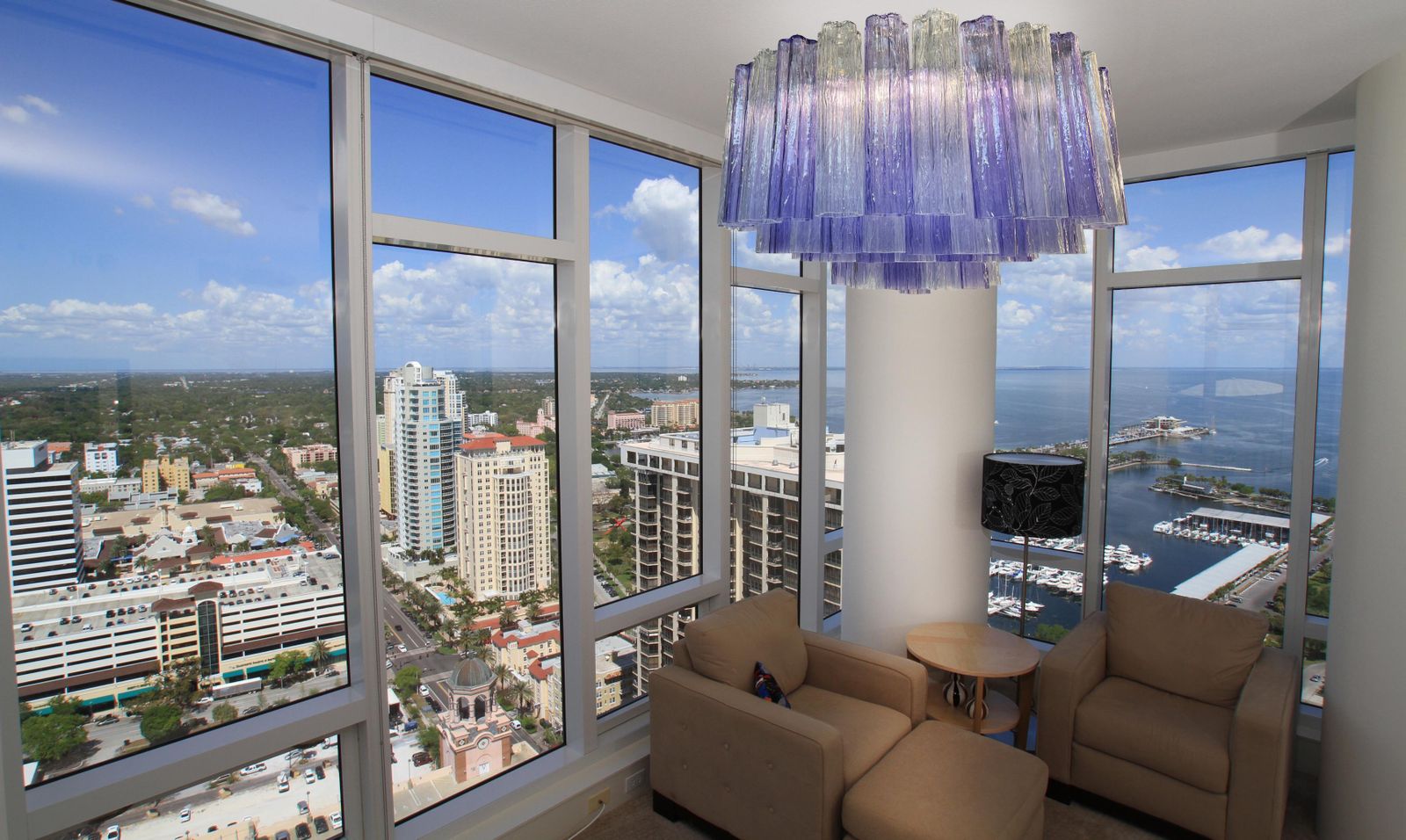 Pair Murano Glass Chandeliers, Tronchi Glasses By Valentina Planta photo Lighting