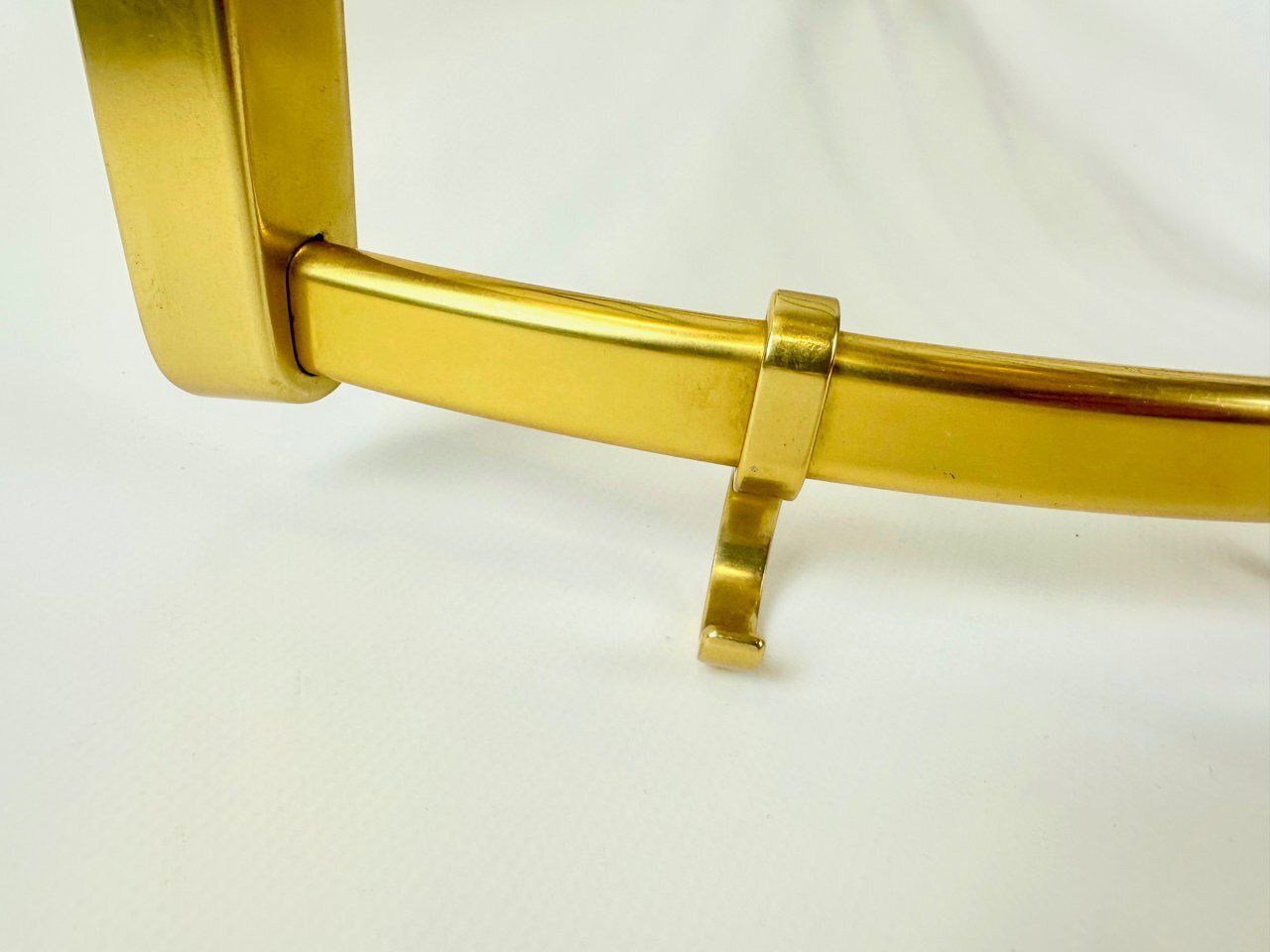 Mid Century Modern Aluminium And Brass Corner Coat And Hat Rack, 1960s photo vintage