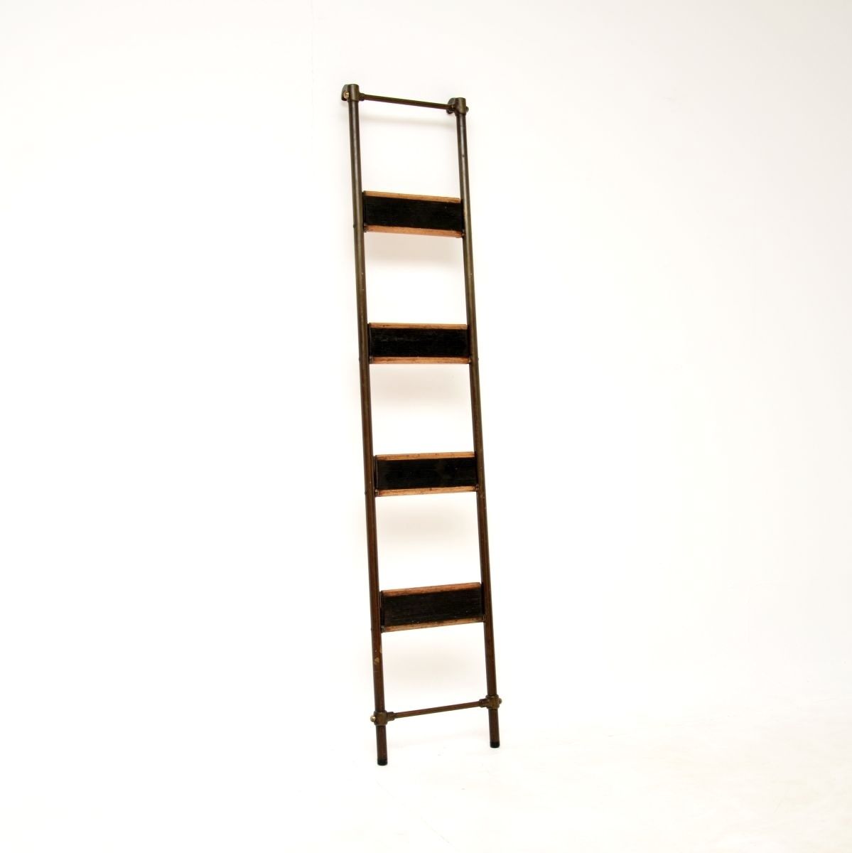 photo furniture Antique Victorian Brass Library Steps / Ladder