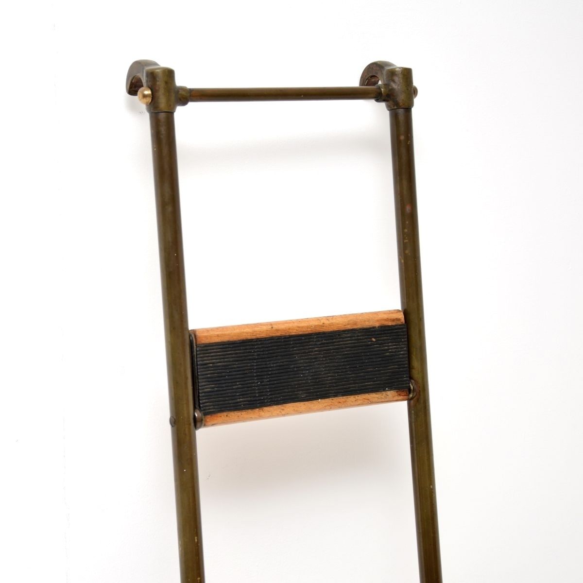 photo for sale Antique Victorian Brass Library Steps / Ladder