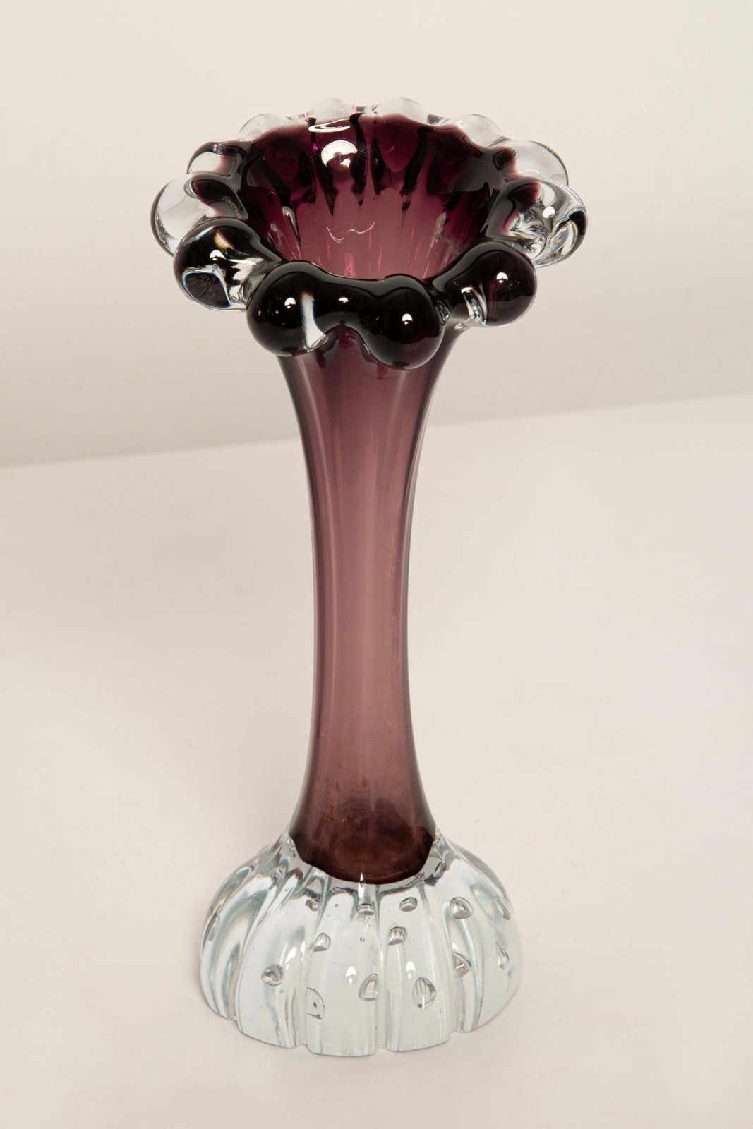 Mid Century Vintage Purple Small Slim Glass Vase, Europe, 1960s photo vinterior
