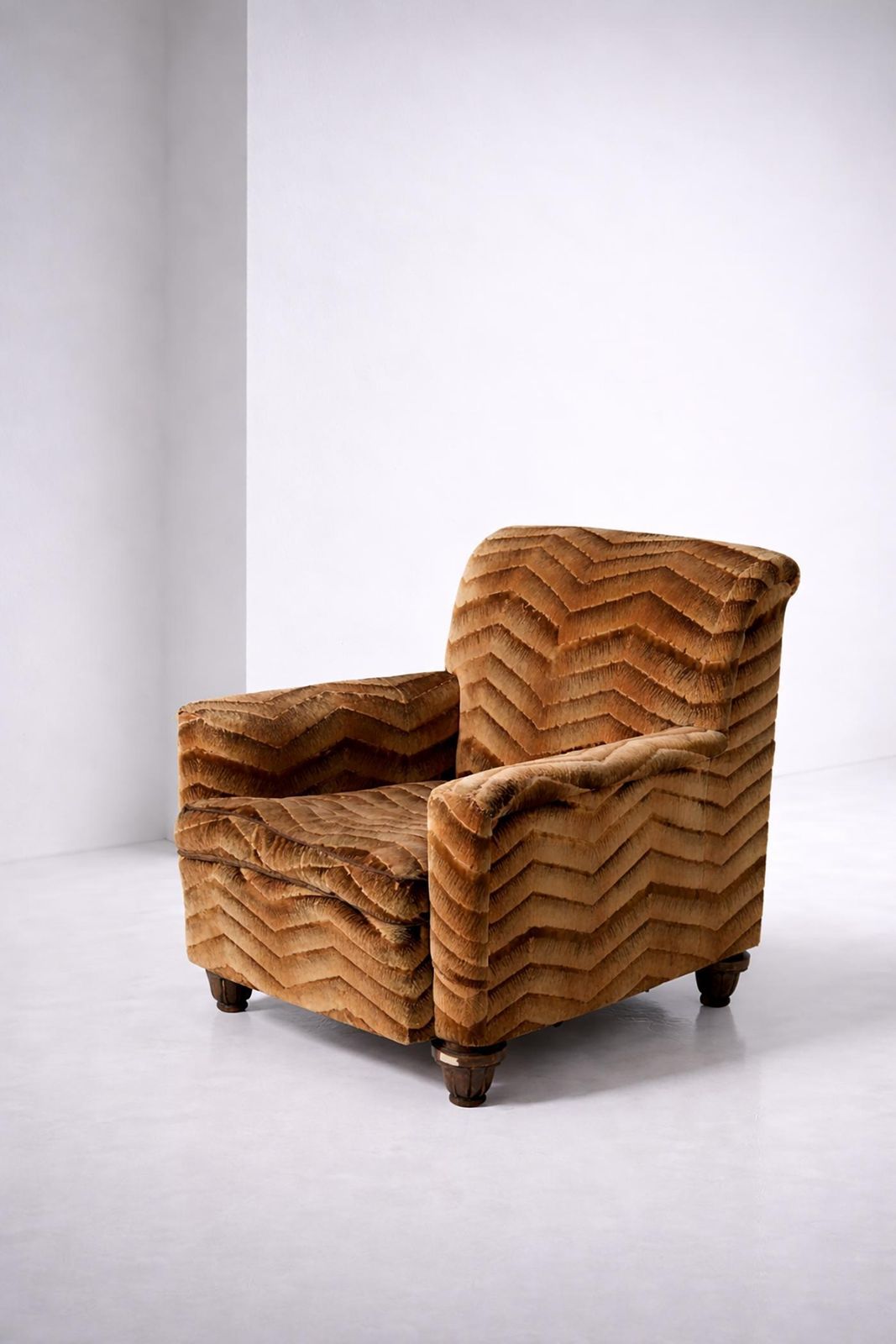 Furniture French Art Deco Bergère Armchair With Original Period Fabric photo