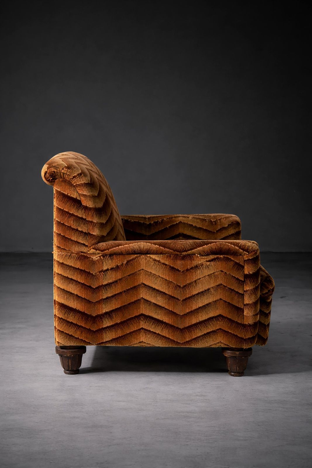 photo vinterior French Art Deco Bergère Armchair With Original Period Fabric
