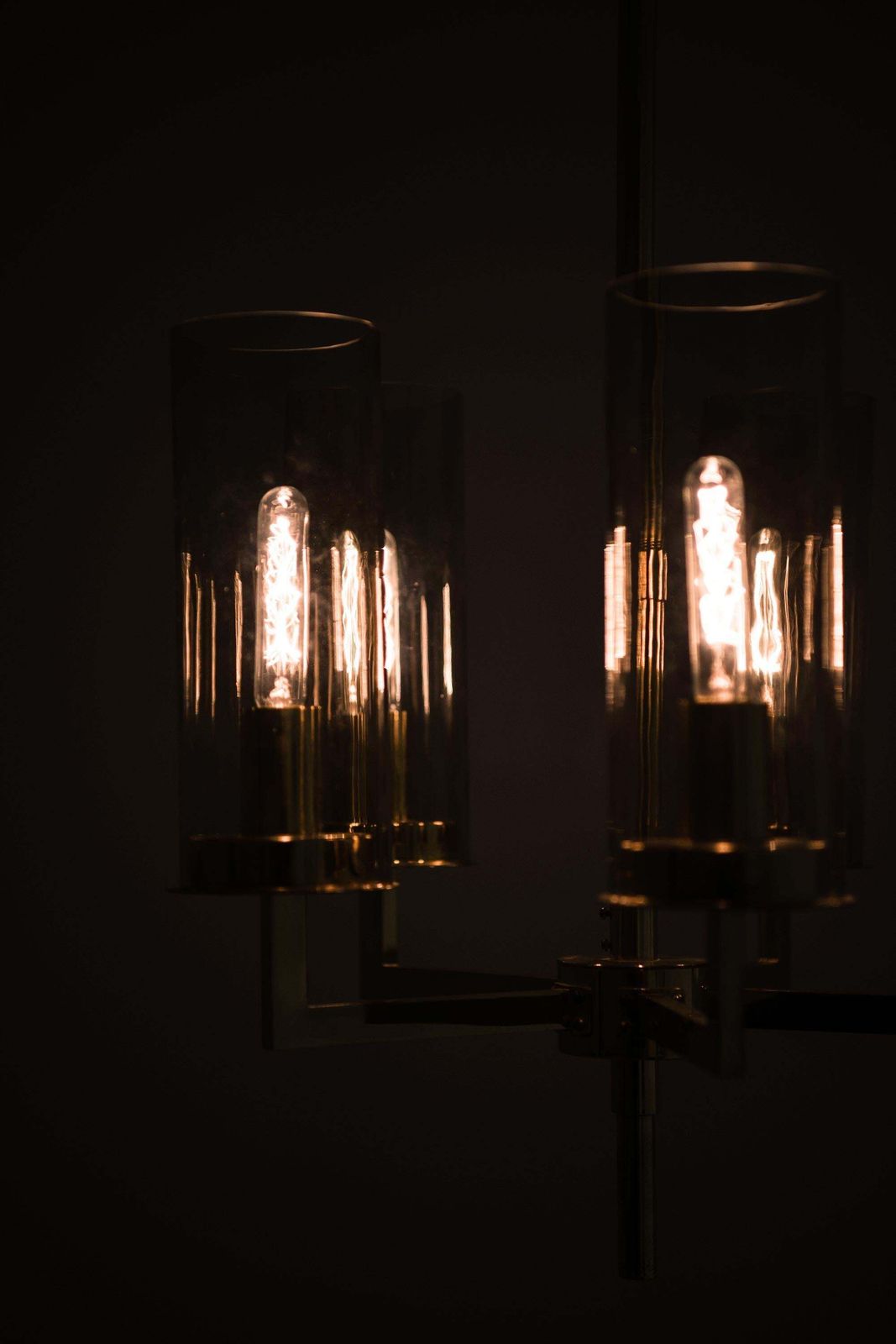 Ceiling Lamp With Amber Tinted Glass Shade By Hans Agne Jakobsson, 1950s photo 3424.0