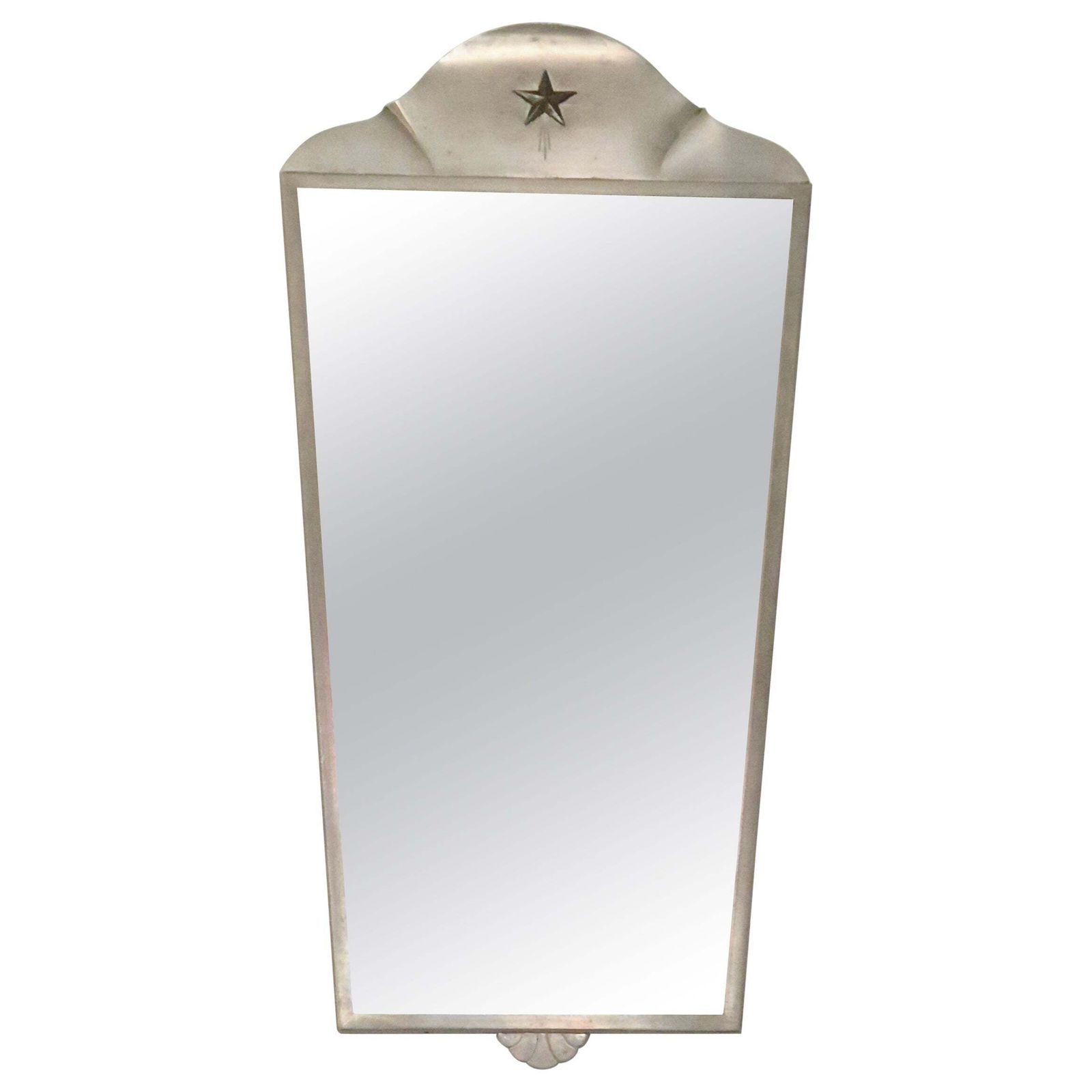 Swedish Grace Mirror In Pewter With Brass Star Decor Guldsmedsaktiebolaget/Gab.