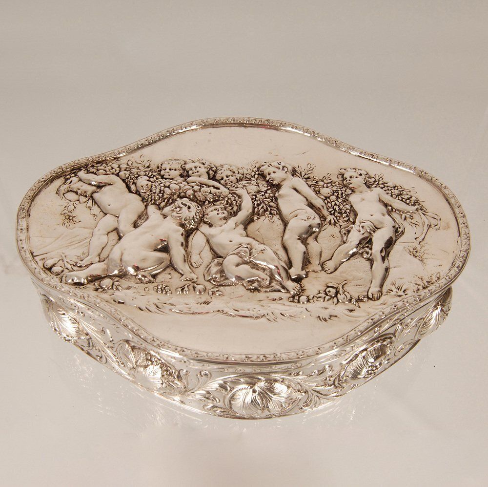 photo for sale Antique German Jewelry Box In Silver From J.D.Schleißner & Söhne
