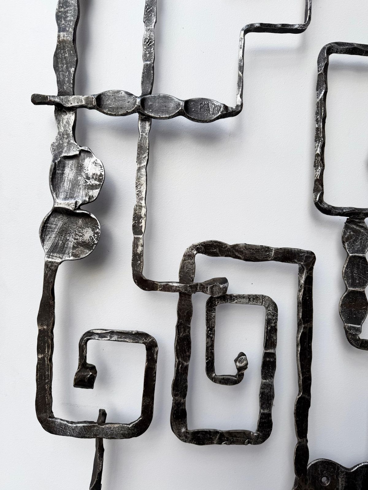 photo for sale Wall Coat Rack Sculpture Wrought Iron By Pozzebon. Italy, 1970s