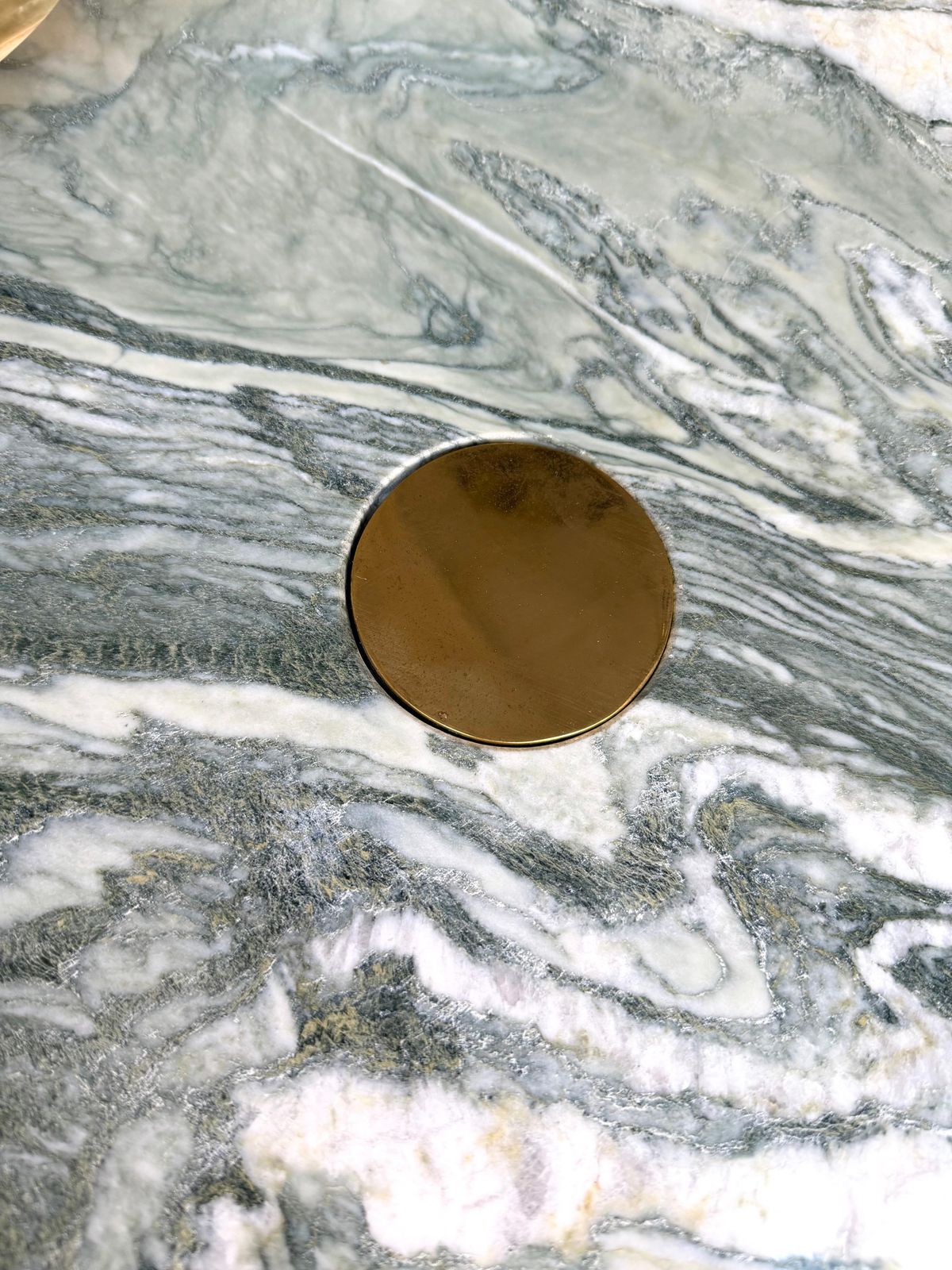 Contemporary Set Of 3 Brass And Marble Nesting Tables, Italy photo vinterior