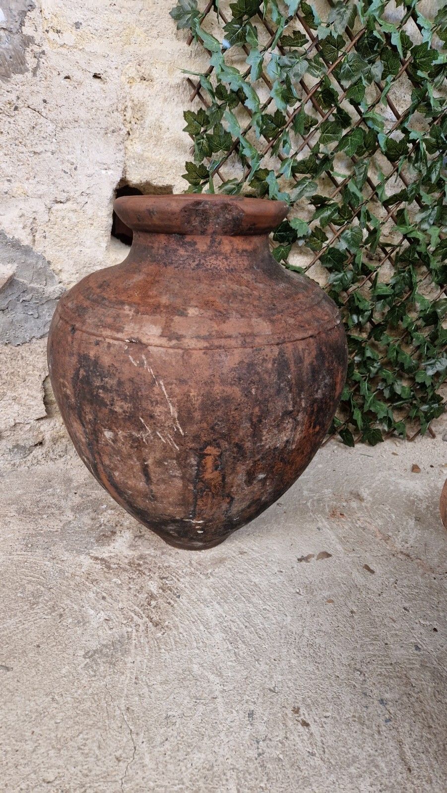 Garden Decor Large Terracotta Pot European Olive Oil Jar Antique Planter photo