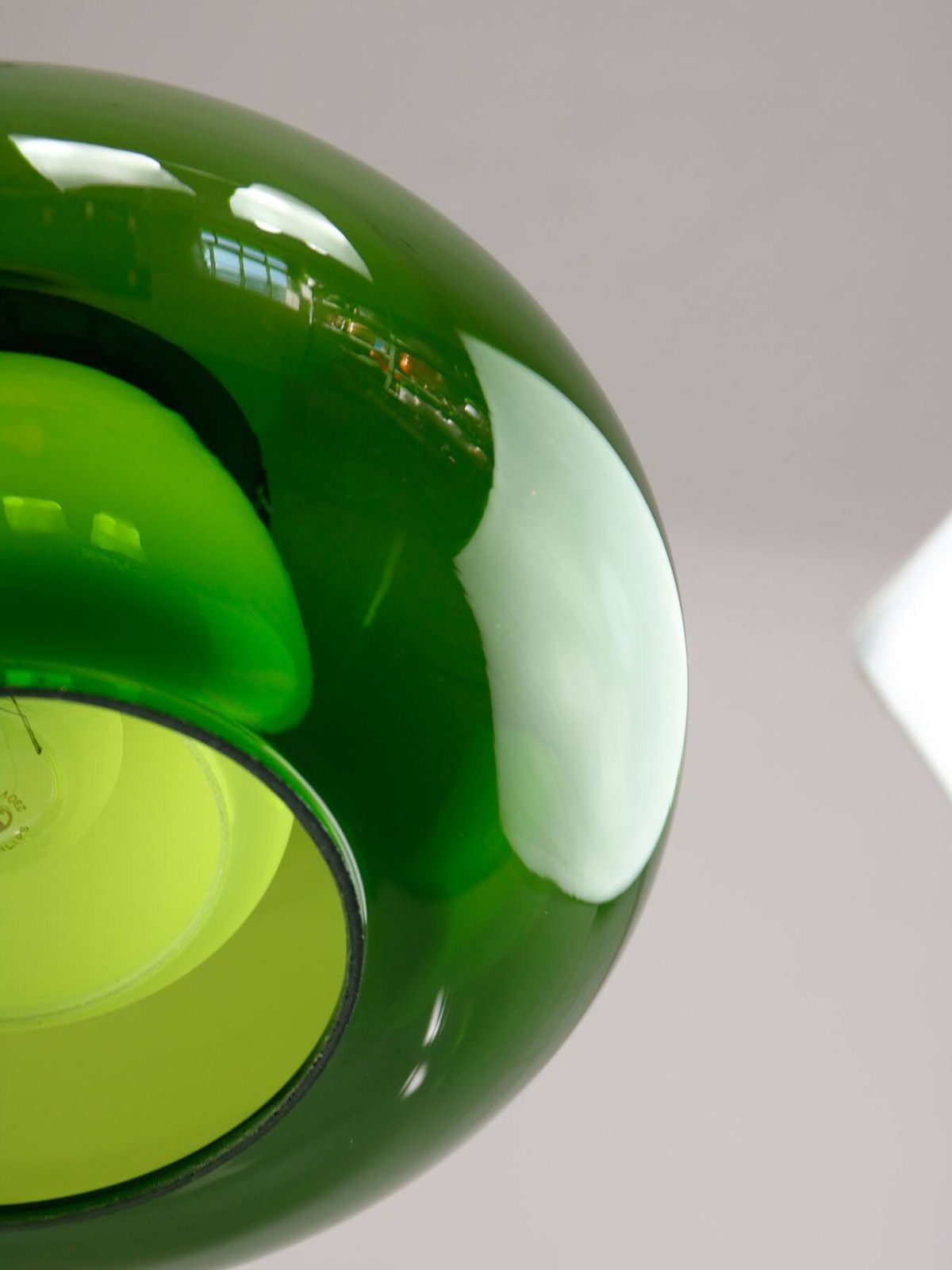 photo buy Mid Century Italian Green Glass & Brass Pendant Lamp, 60s
