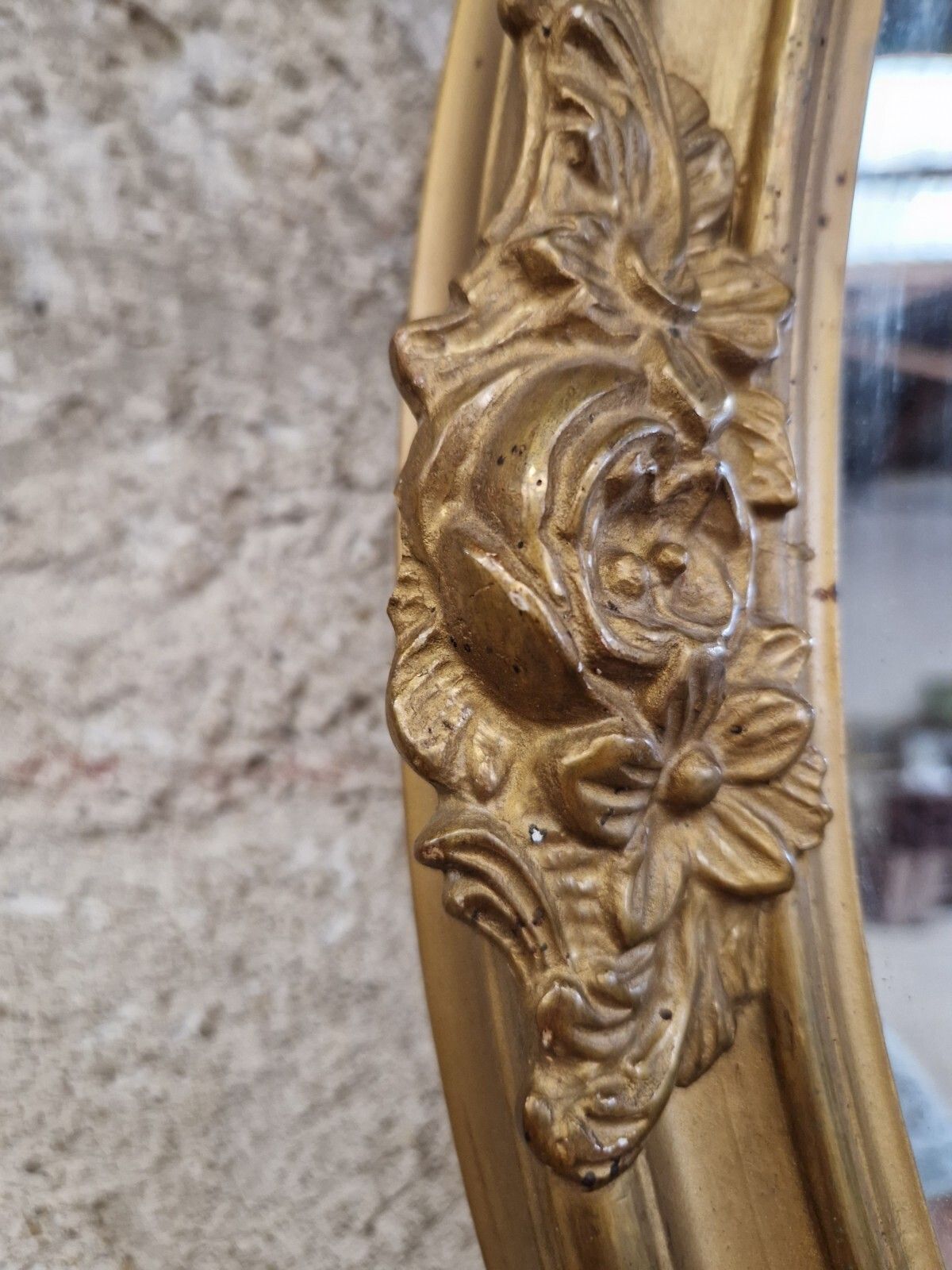 19th Century French Oval Mirror Louis XVI Style photo for sale