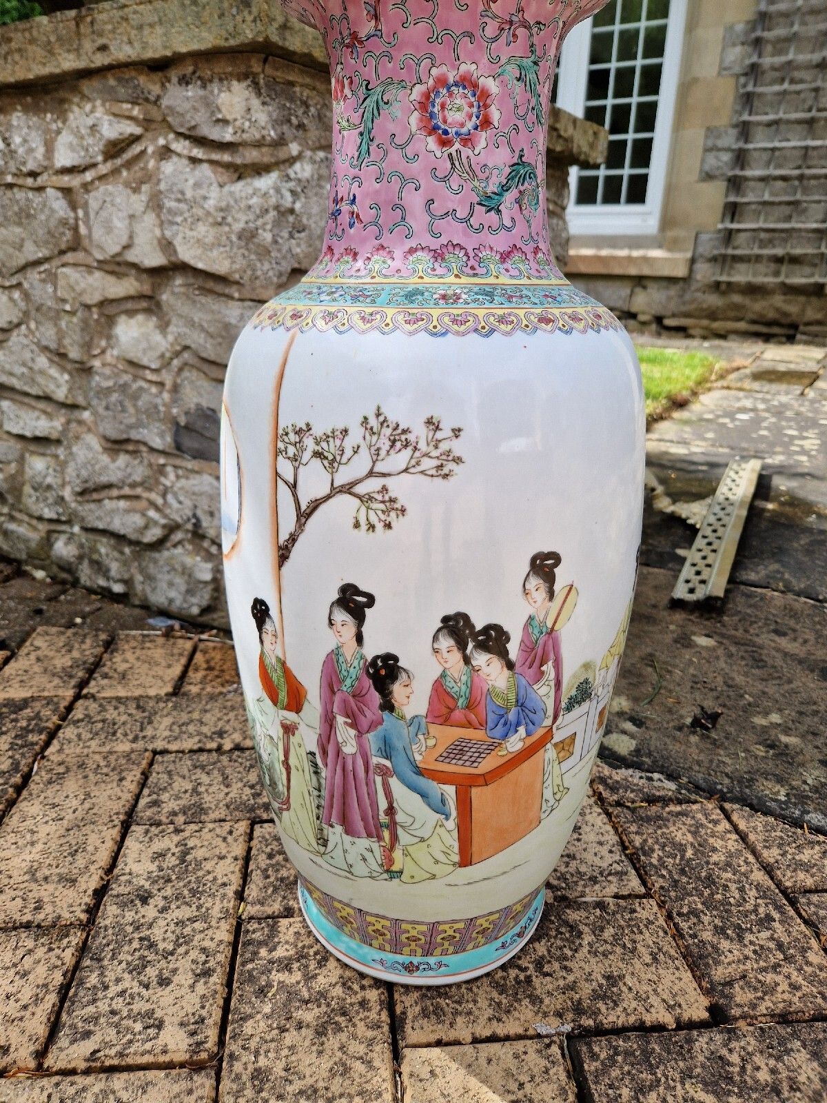 photo for sale Antique Large Chinese Vase Famille Rose Dynasty