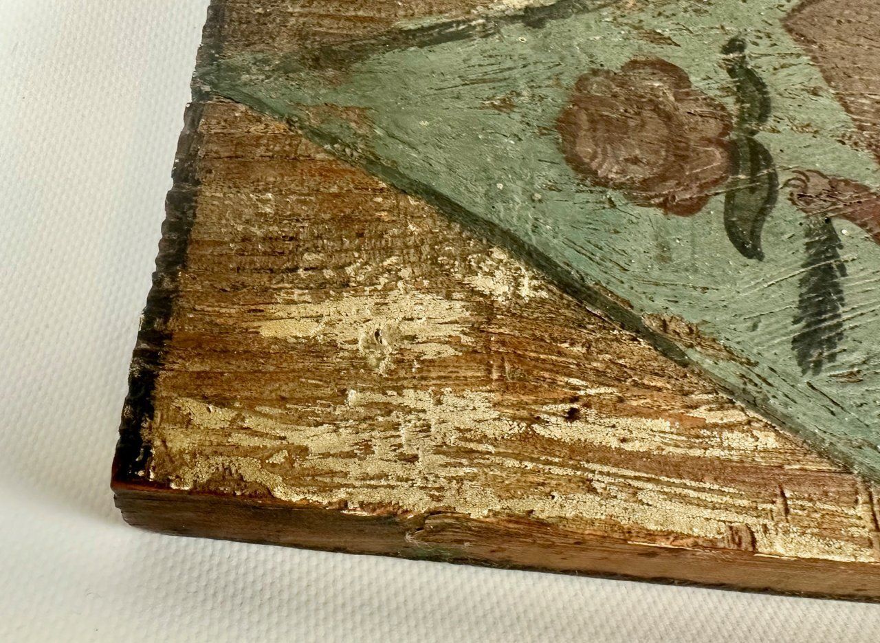Antique Slovenian Folk Art Beehive Front Board With Saint Catherine Of Alexandria, 19th Century photo Home Decor