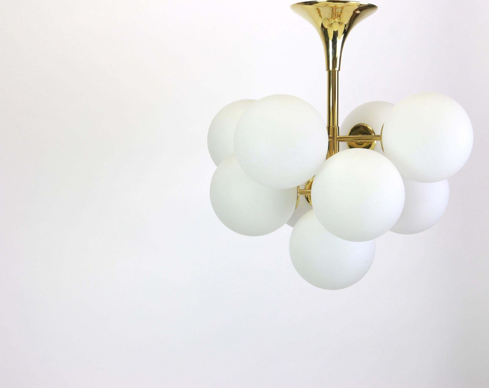 Atomic Brass Chandelier By E.R. Nelel For Temde, Switzerland, 1960s photo for sale