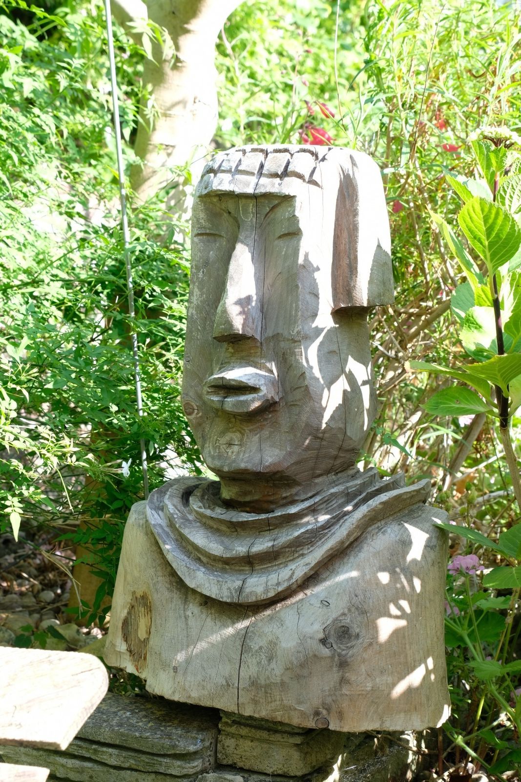 Naïve Folk Art Wooden Bust Of A Mythical Man – Hand Carved photo Art