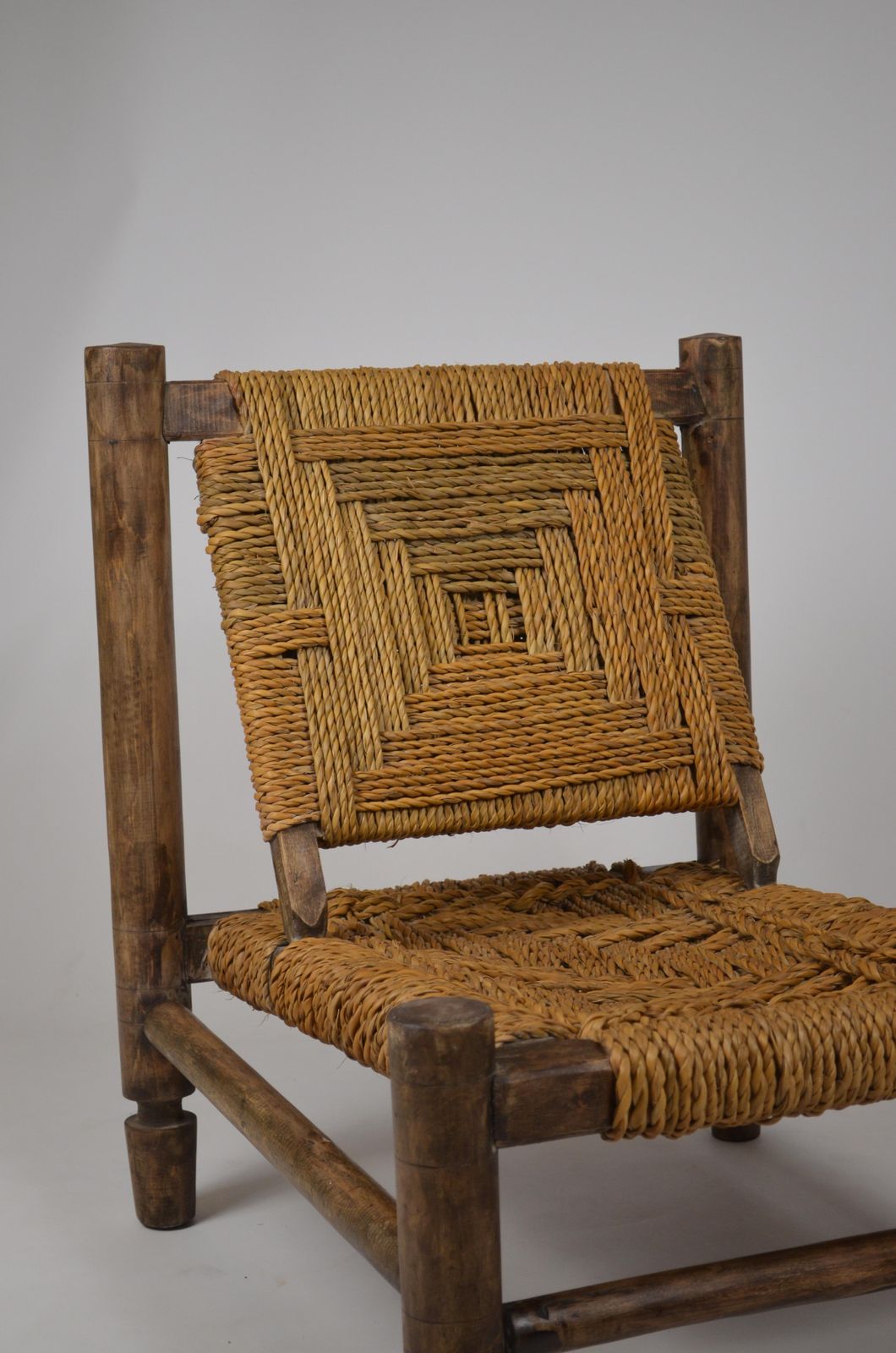 photo for sale Low Rope Lounge Chair By Audoux Minet, France, 1950s