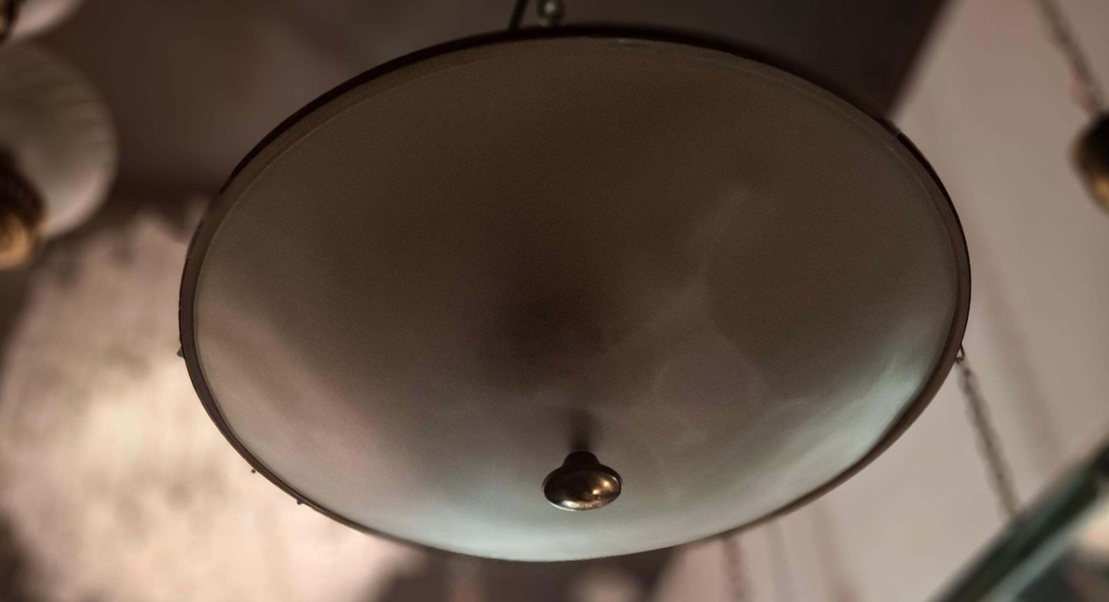 Fontana Arte Chandelier/Ceilling Light Brass Glass Metal, 1950, Italy photo vinterior